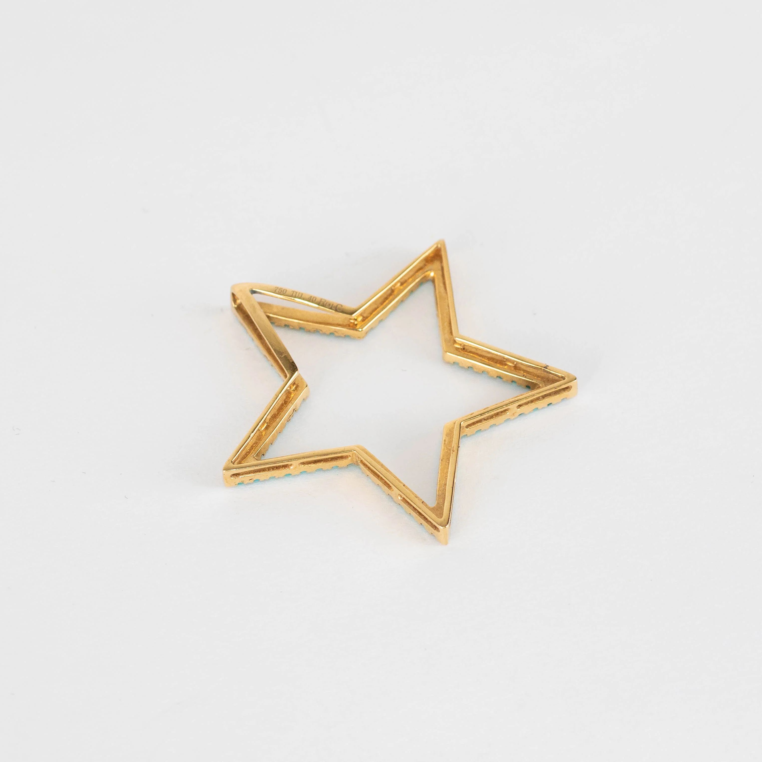 Rosa De La Cruz 18ct Gold Star Pendant with Turquoise - Image 7