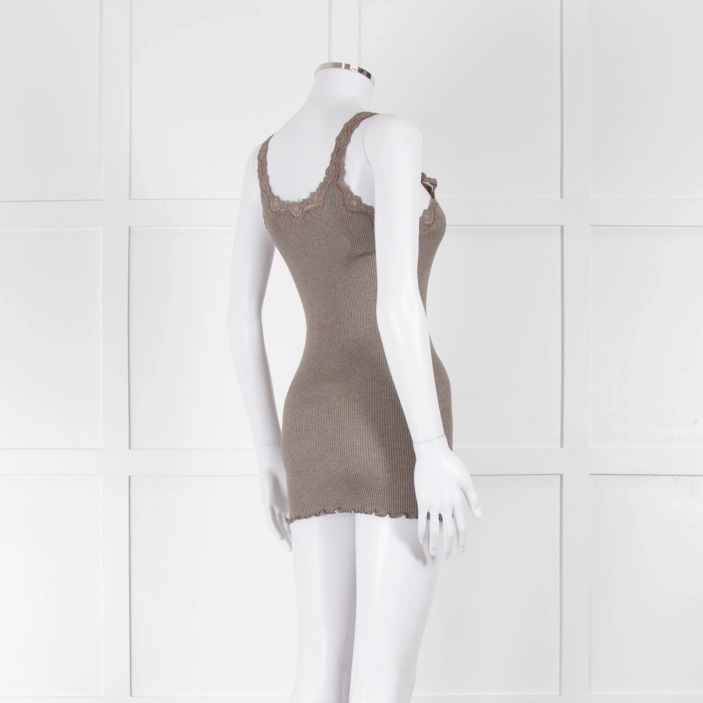 Rosemunde Brown Ribbed Lace Vest - Image 4