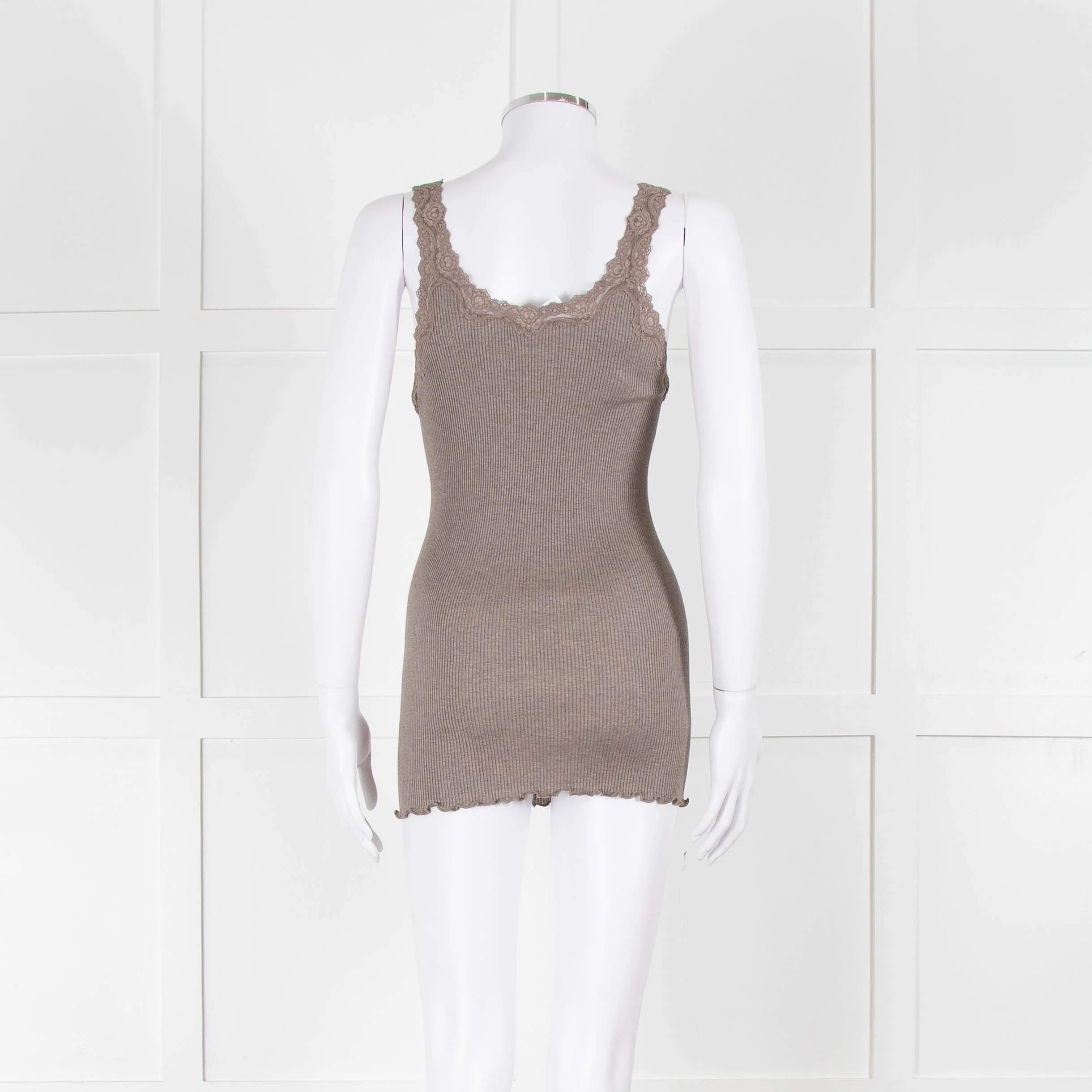 Rosemunde Brown Ribbed Lace Vest - Image 5