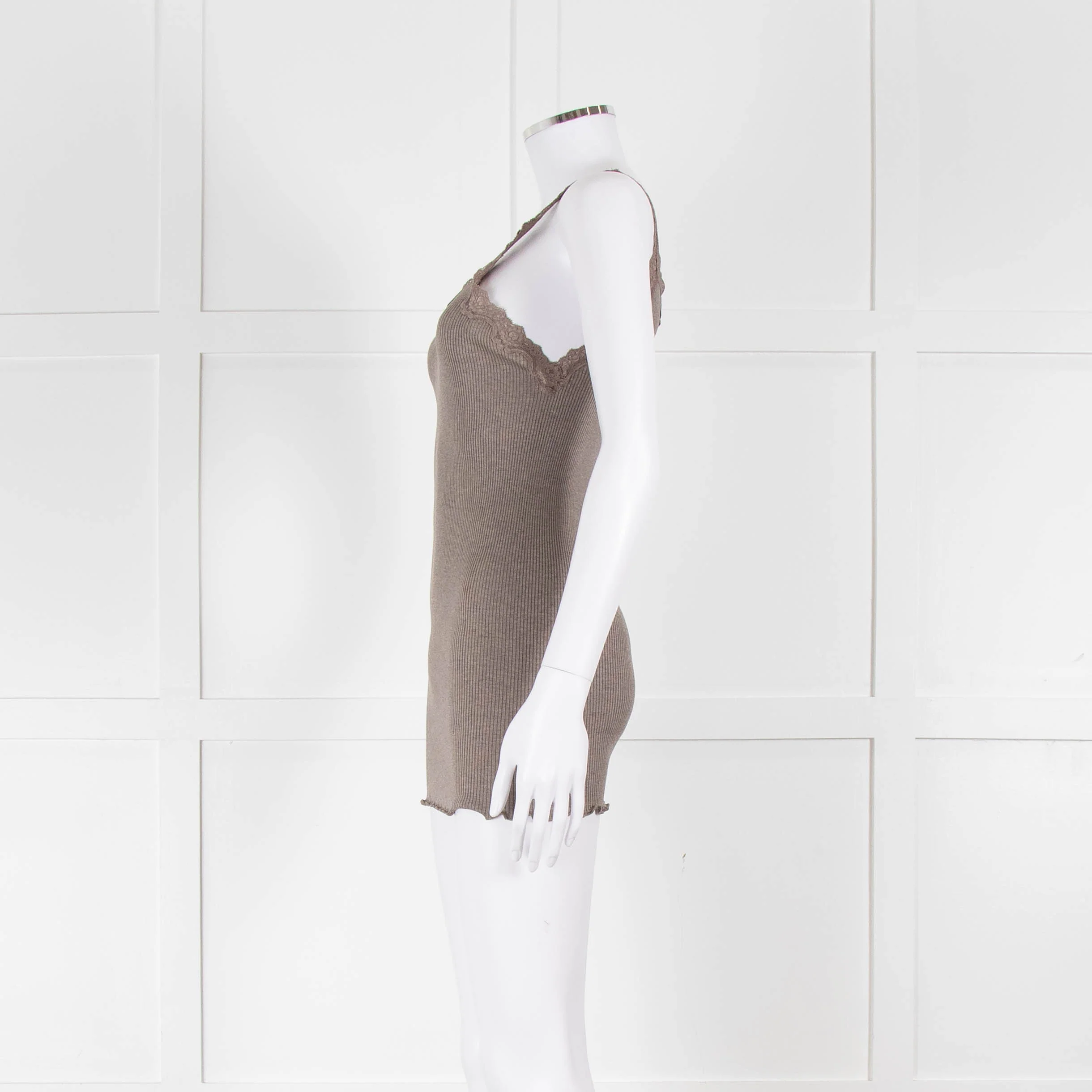 Rosemunde Brown Ribbed Lace Vest - Image 7