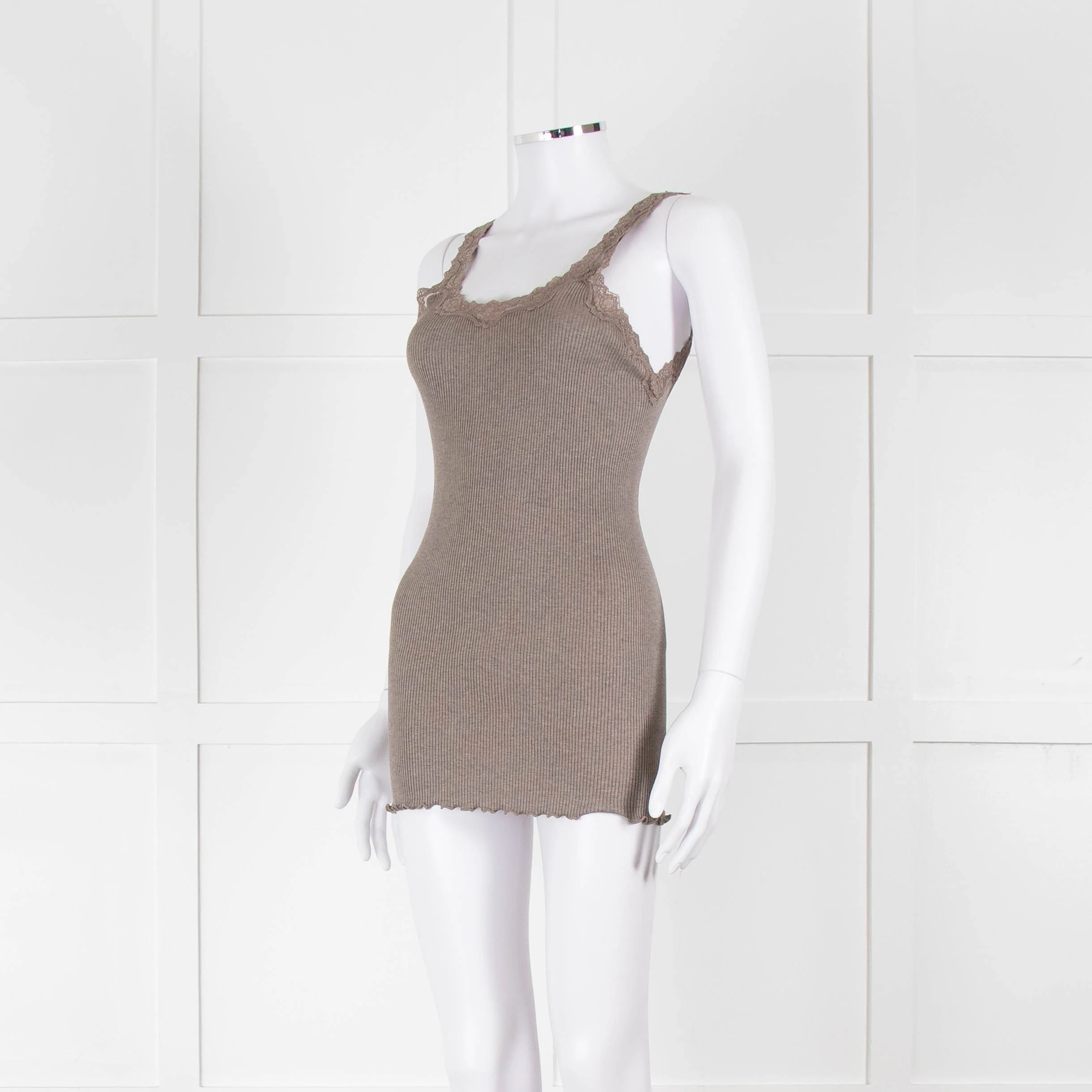 Rosemunde Brown Ribbed Lace Vest - Image 8