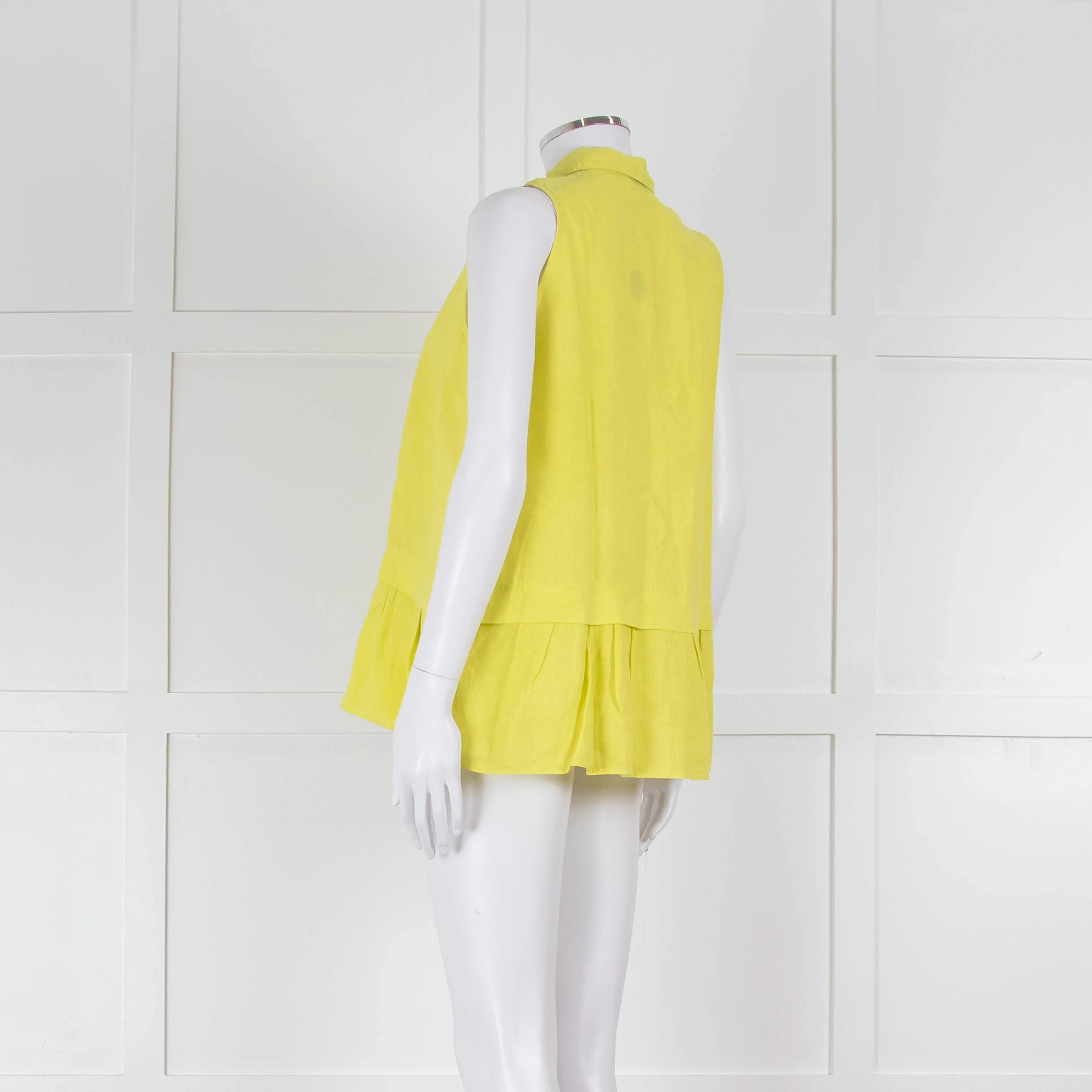 Rosso35 Lime Green Sleeveless Shirt with Peplum - Image 6