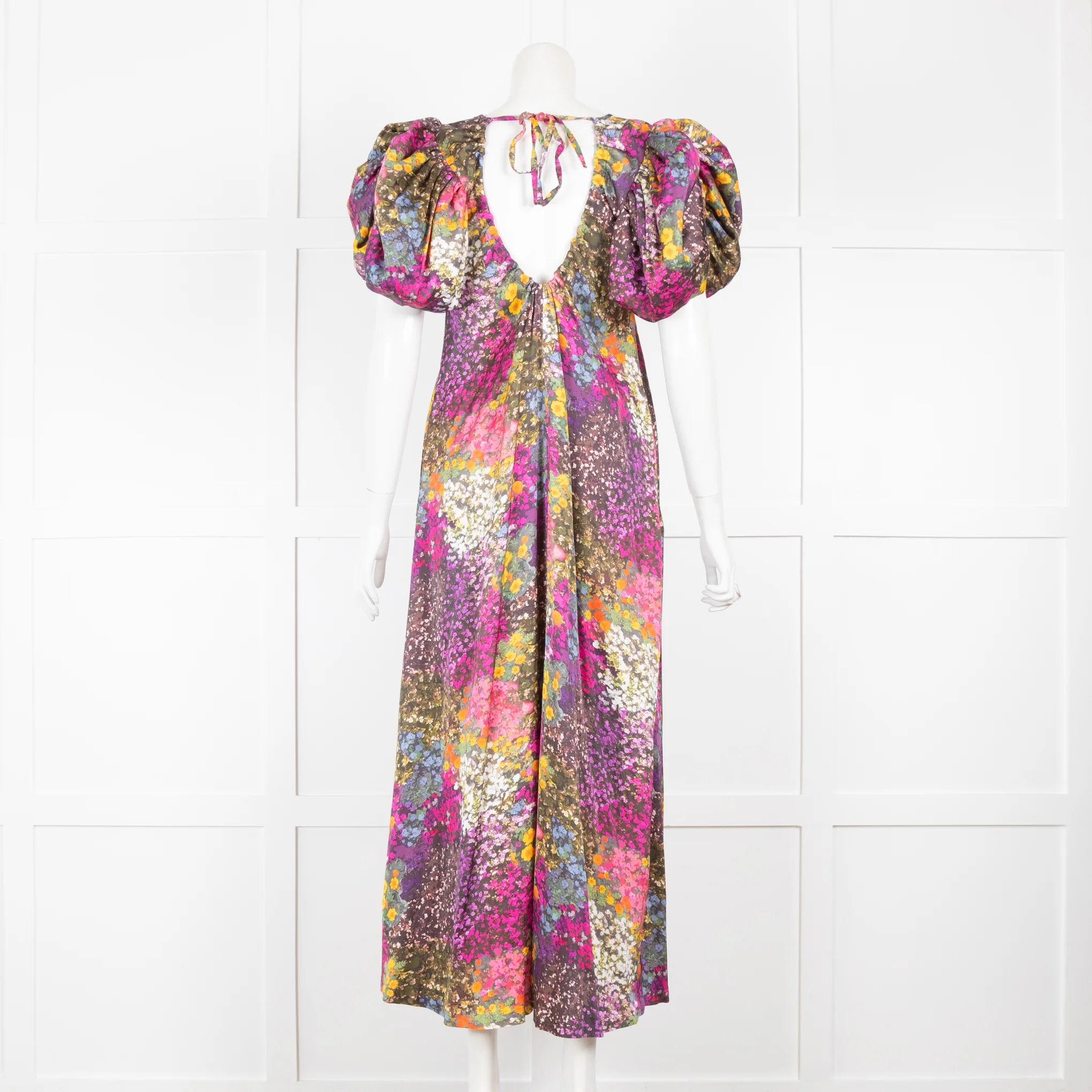Rotate by Birger Christensen Floral Puff Sleeve Midi Dress - Image 3