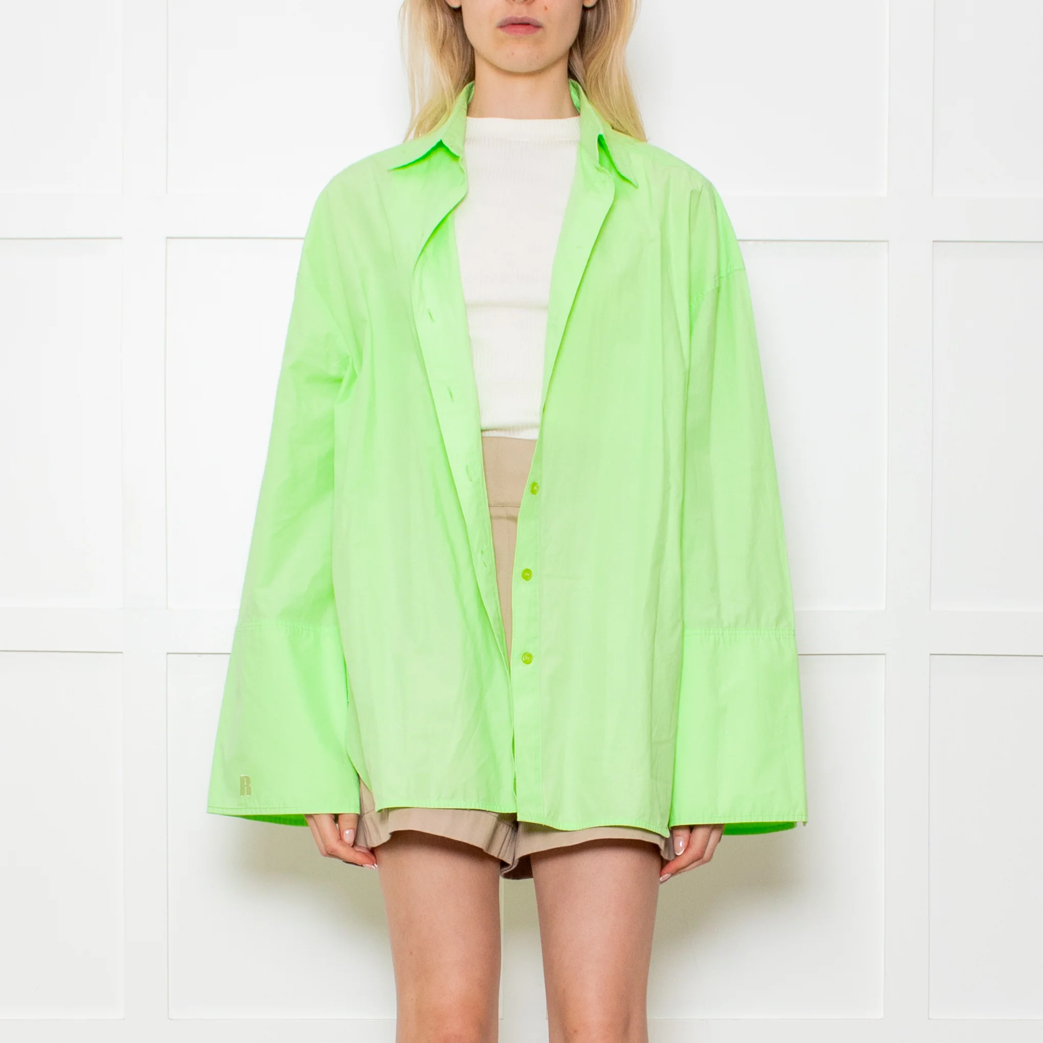Rotate by Birger Christensen Mint Green Shirt with Wide Cuffs - Image 2
