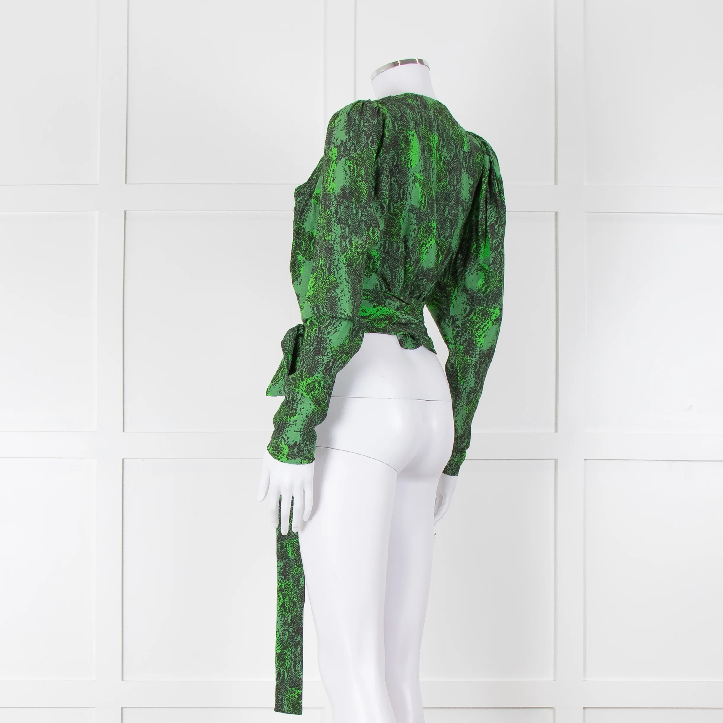 Rotate Green Snake Skin Wrap Long Sleeve Top - Image 6