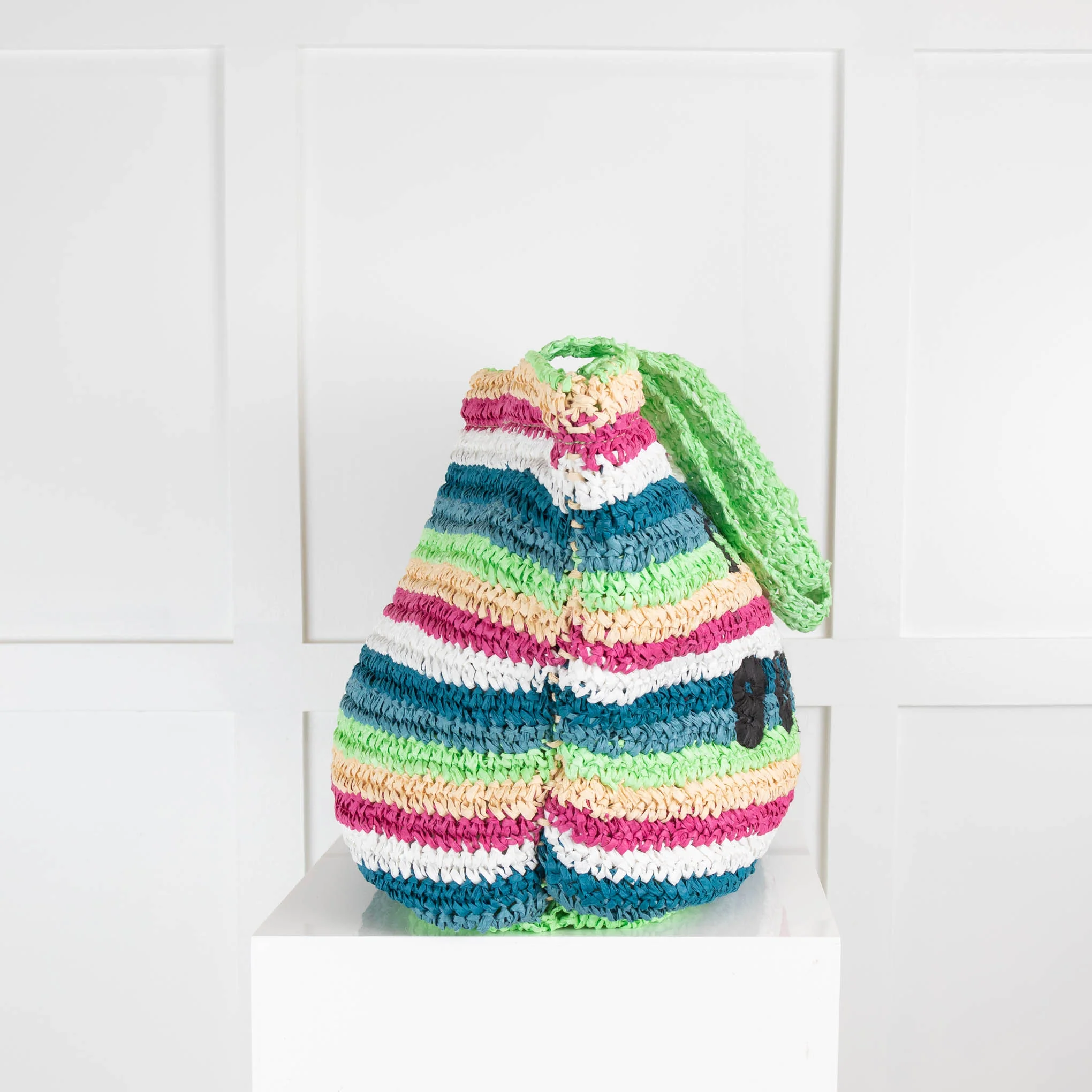 Rotate Sunday Green Stripe Raffia Bag - Image 3
