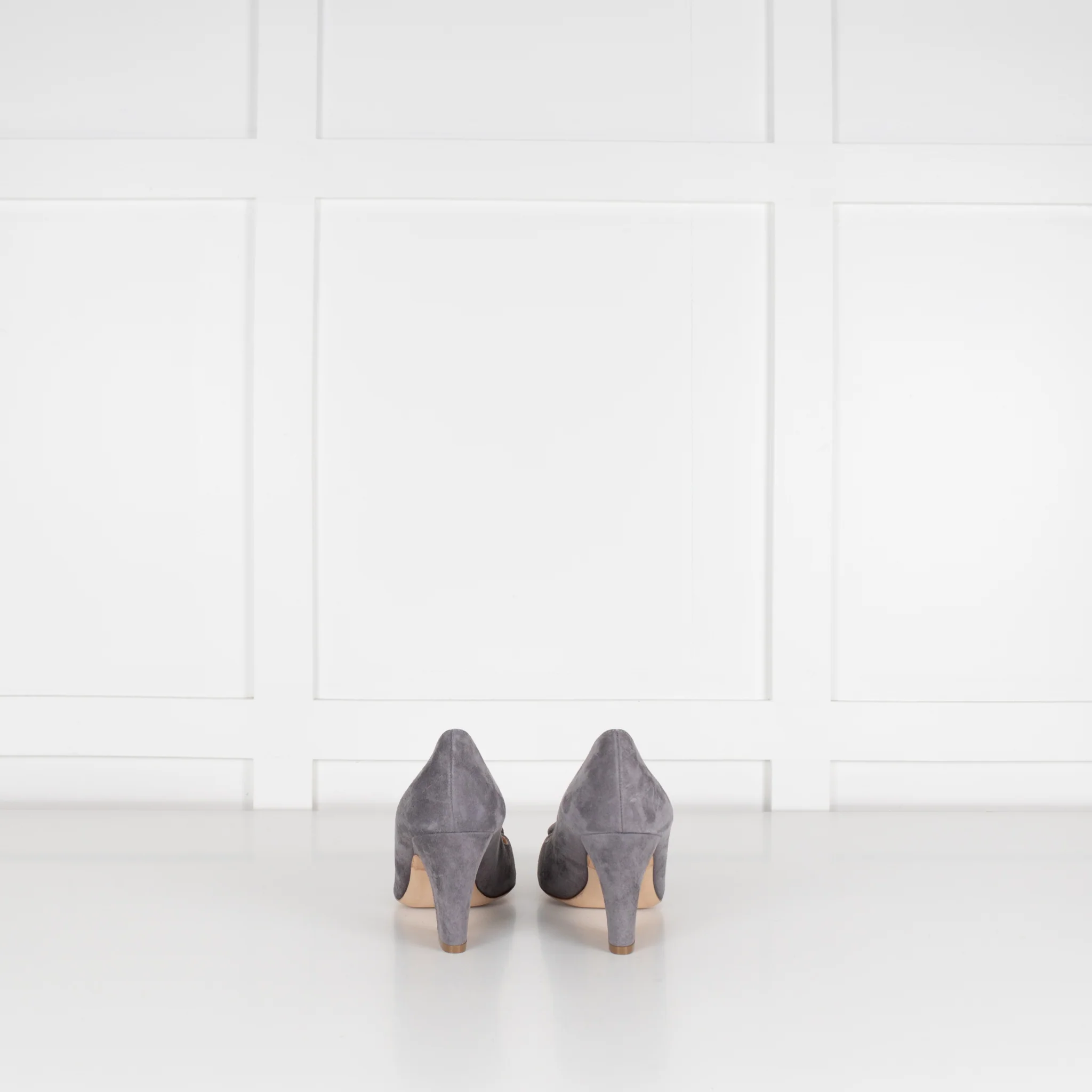 Rupert Sanderson Grey Suede Chunky Heel Shoes - Image 4