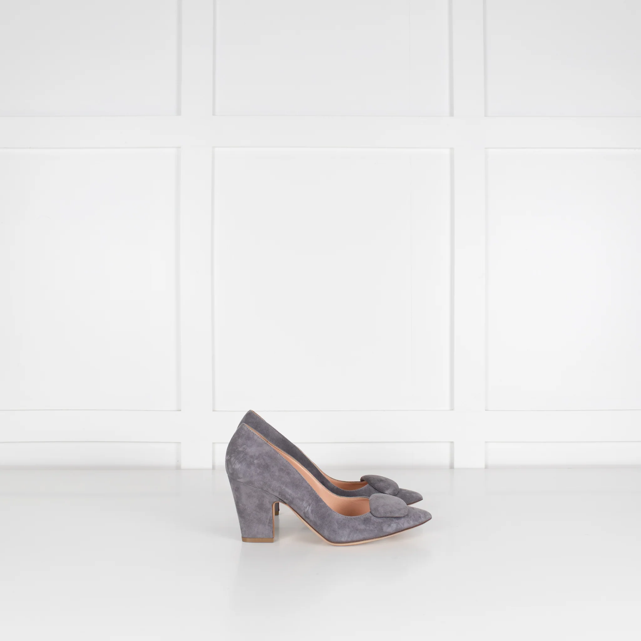 Rupert Sanderson Grey Suede Chunky Heel Shoes - Image 5