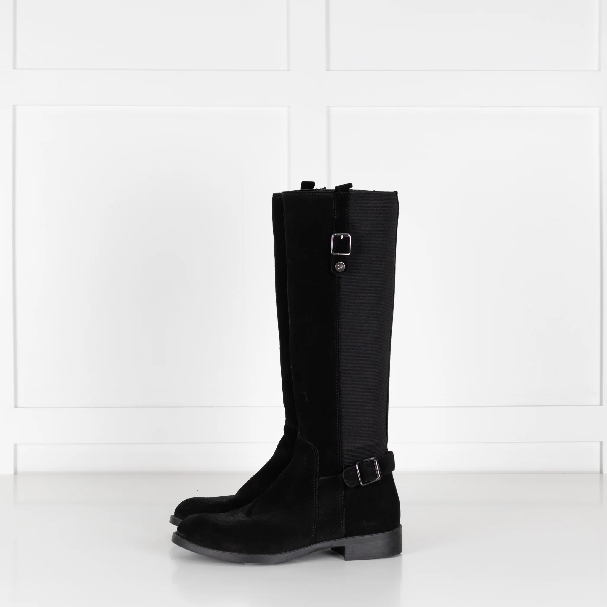 Russell & Bromley Black Suede & Fabric Boots - Image 3