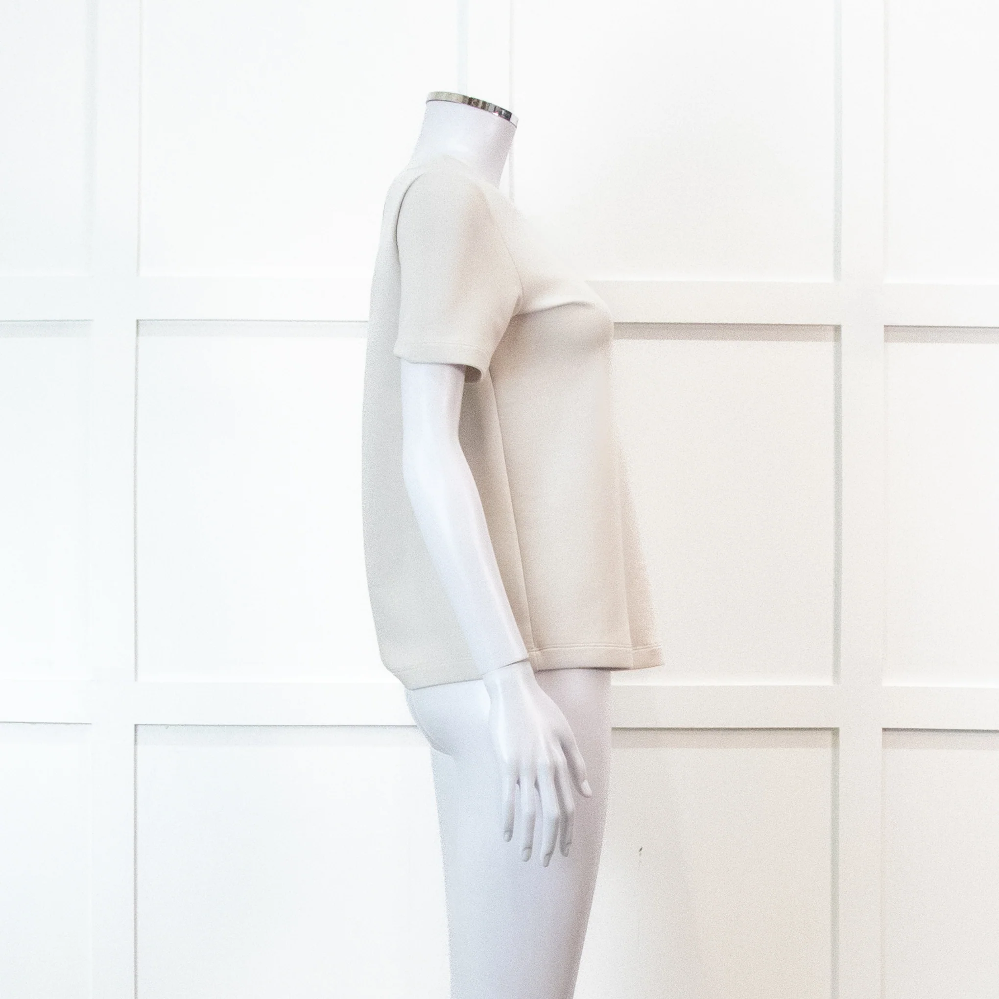 S Max Mara Cream Heavy Cotton T Shirt - Image 3