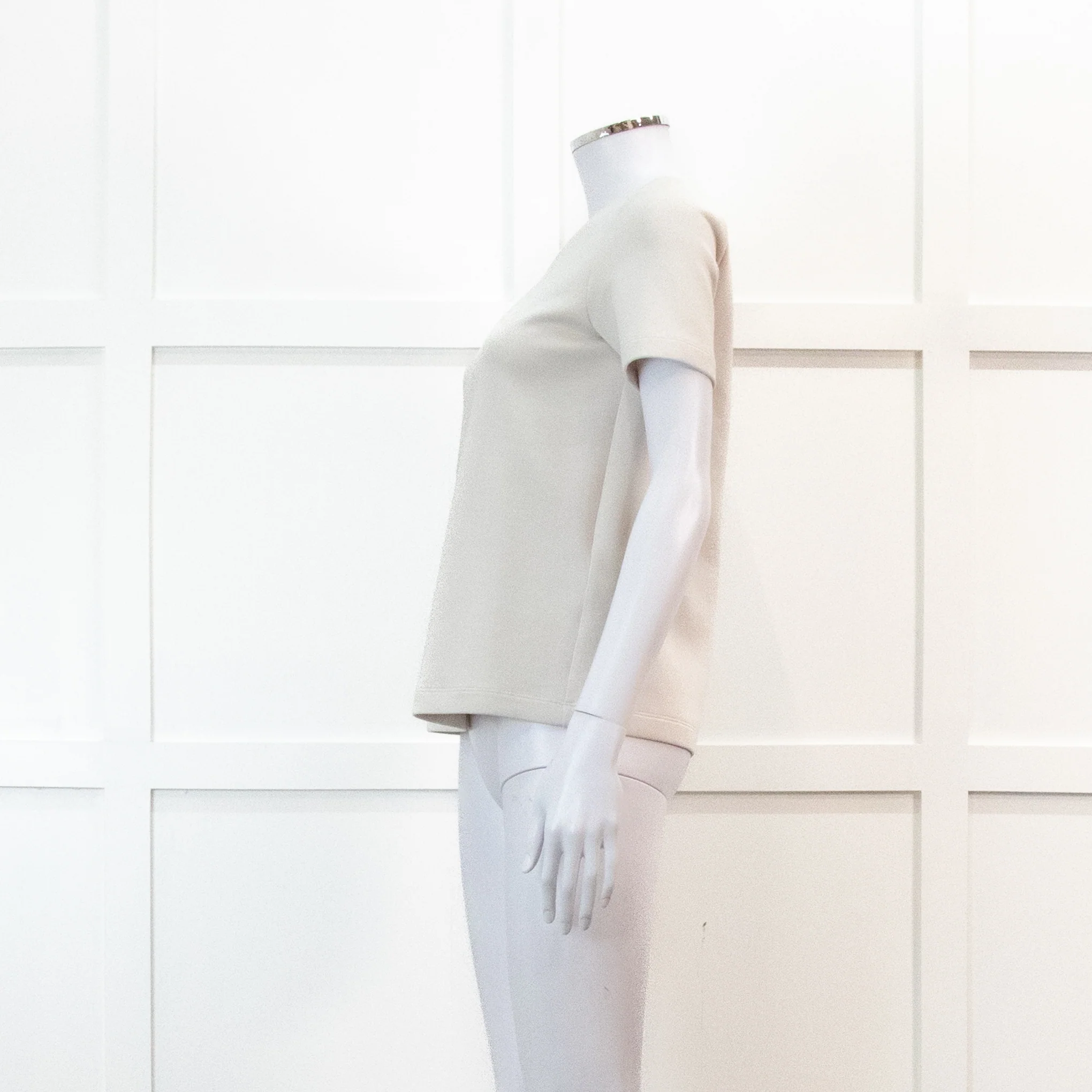 S Max Mara Cream Heavy Cotton T Shirt - Image 7