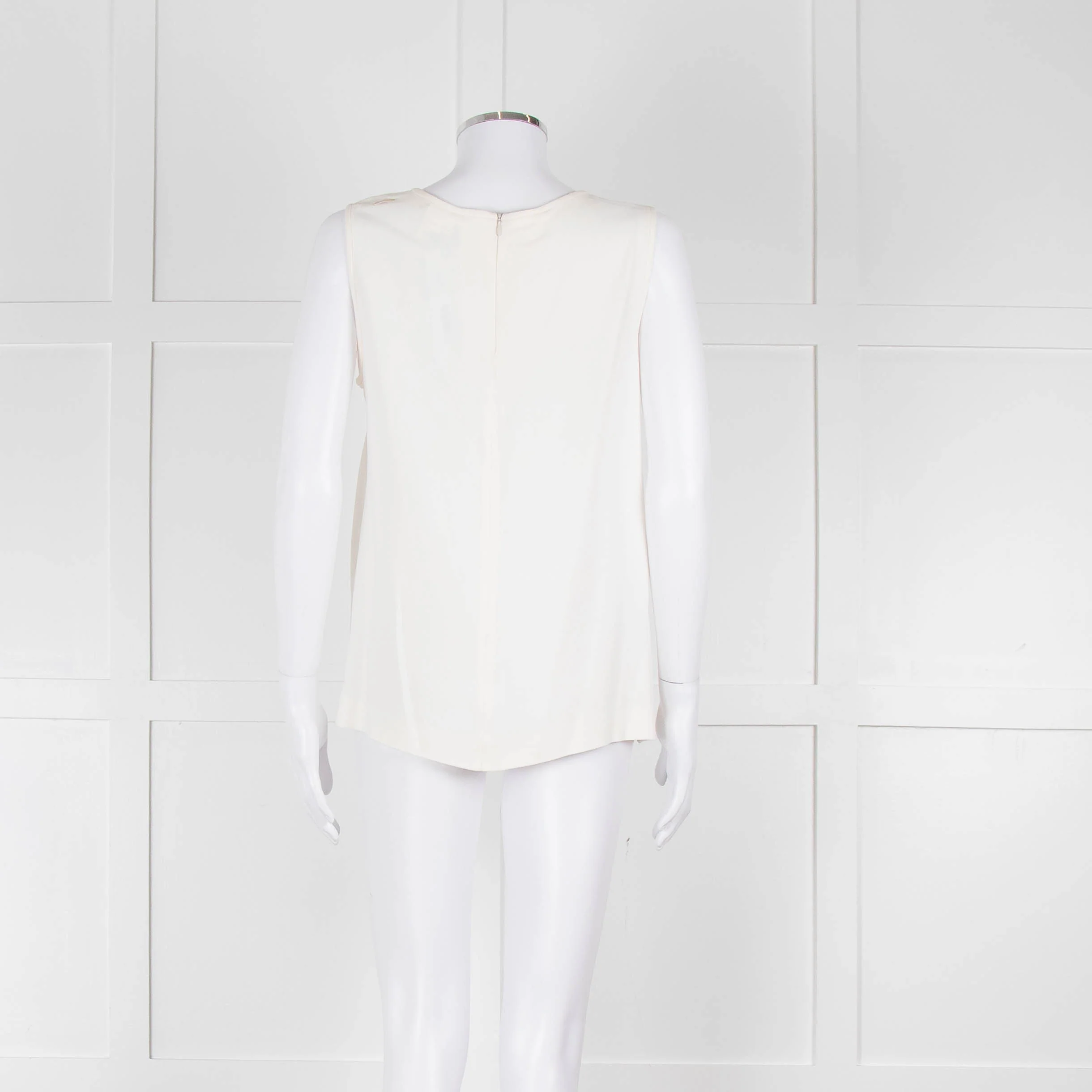 S Max Mara Cream Sleeveless Zip Back Top - Image 5