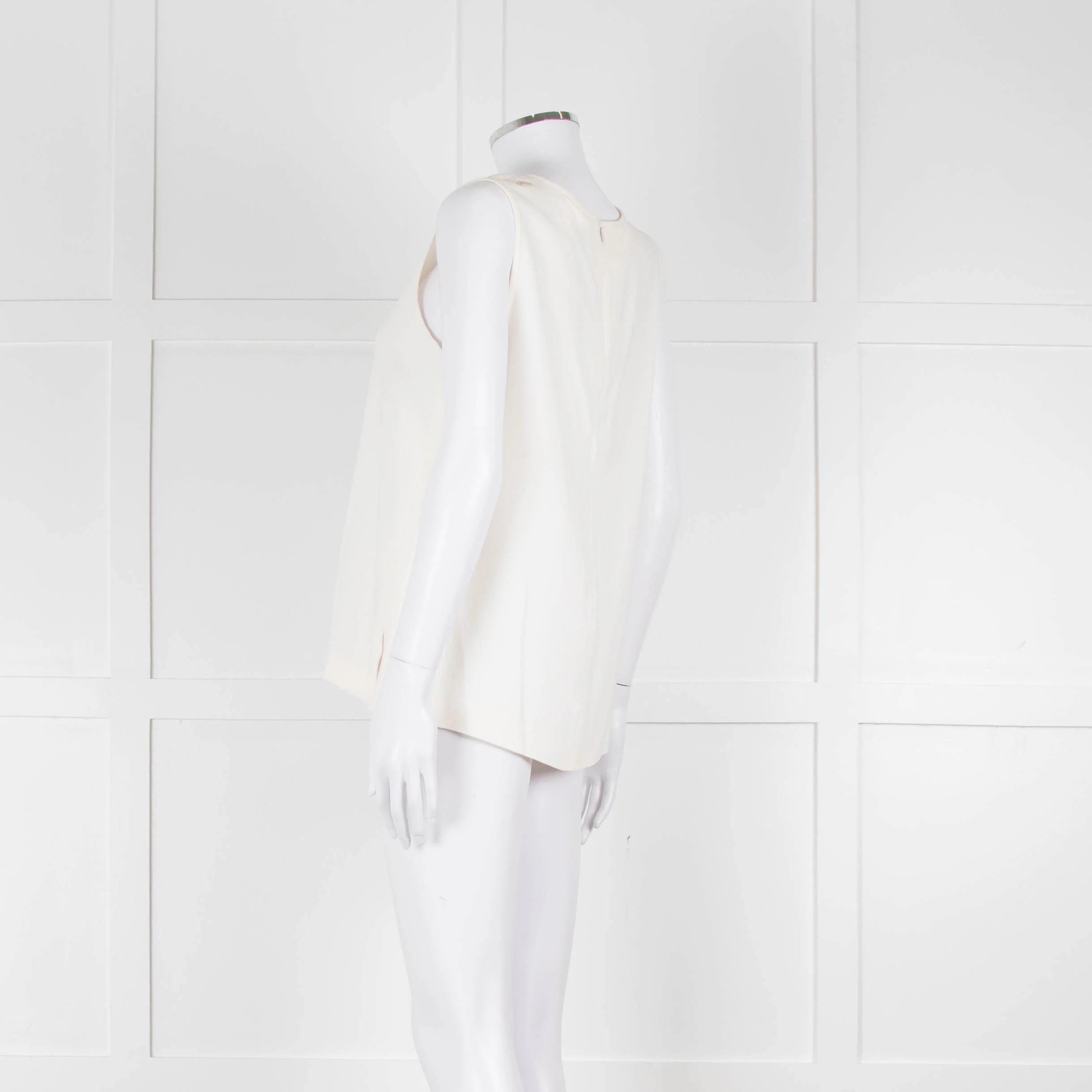 S Max Mara Cream Sleeveless Zip Back Top - Image 6