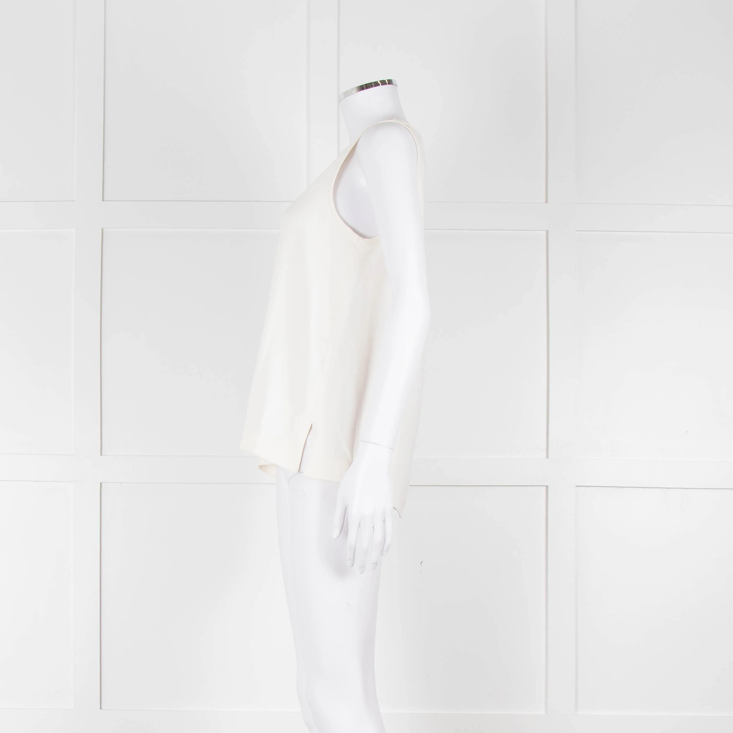 S Max Mara Cream Sleeveless Zip Back Top - Image 7