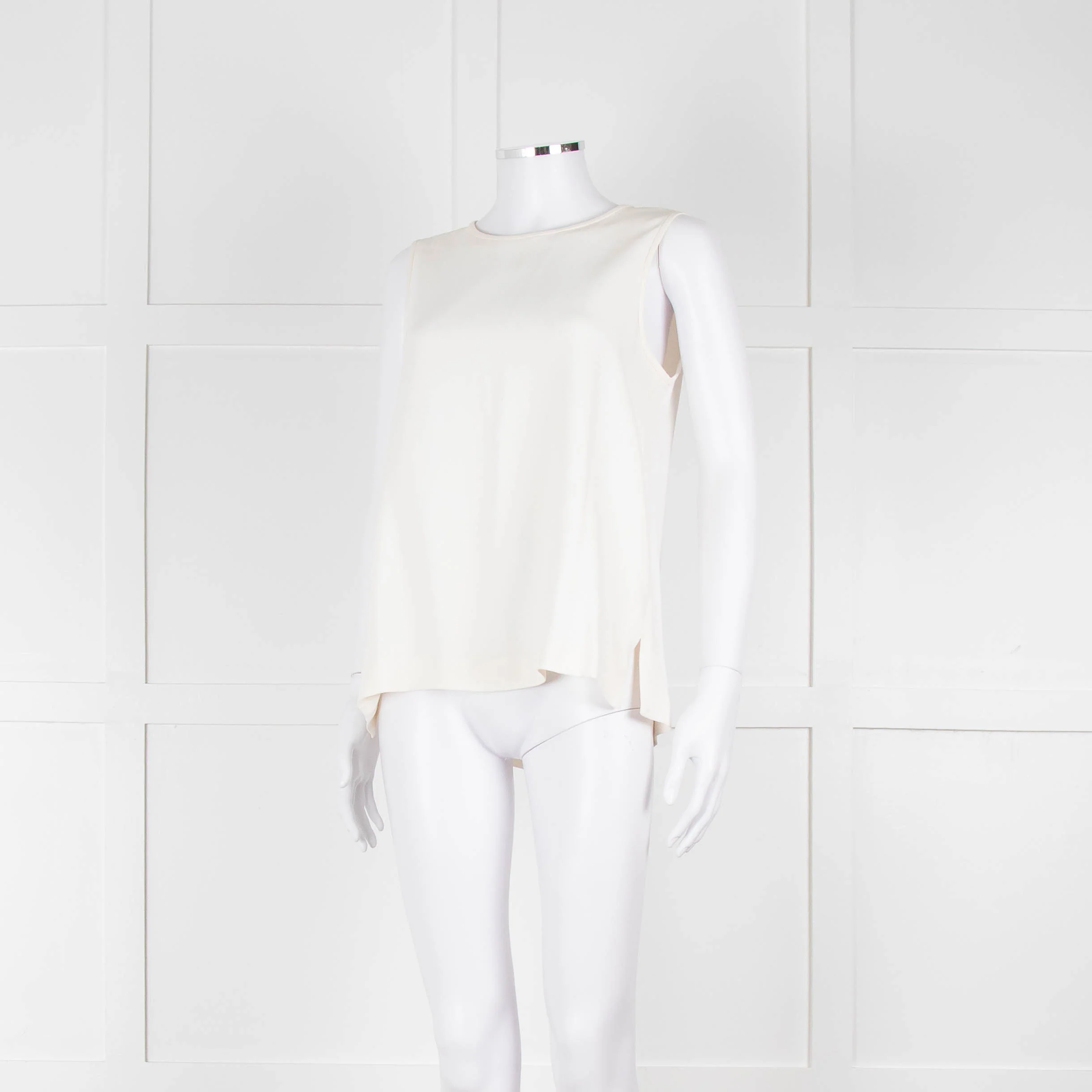 S Max Mara Cream Sleeveless Zip Back Top - Image 8