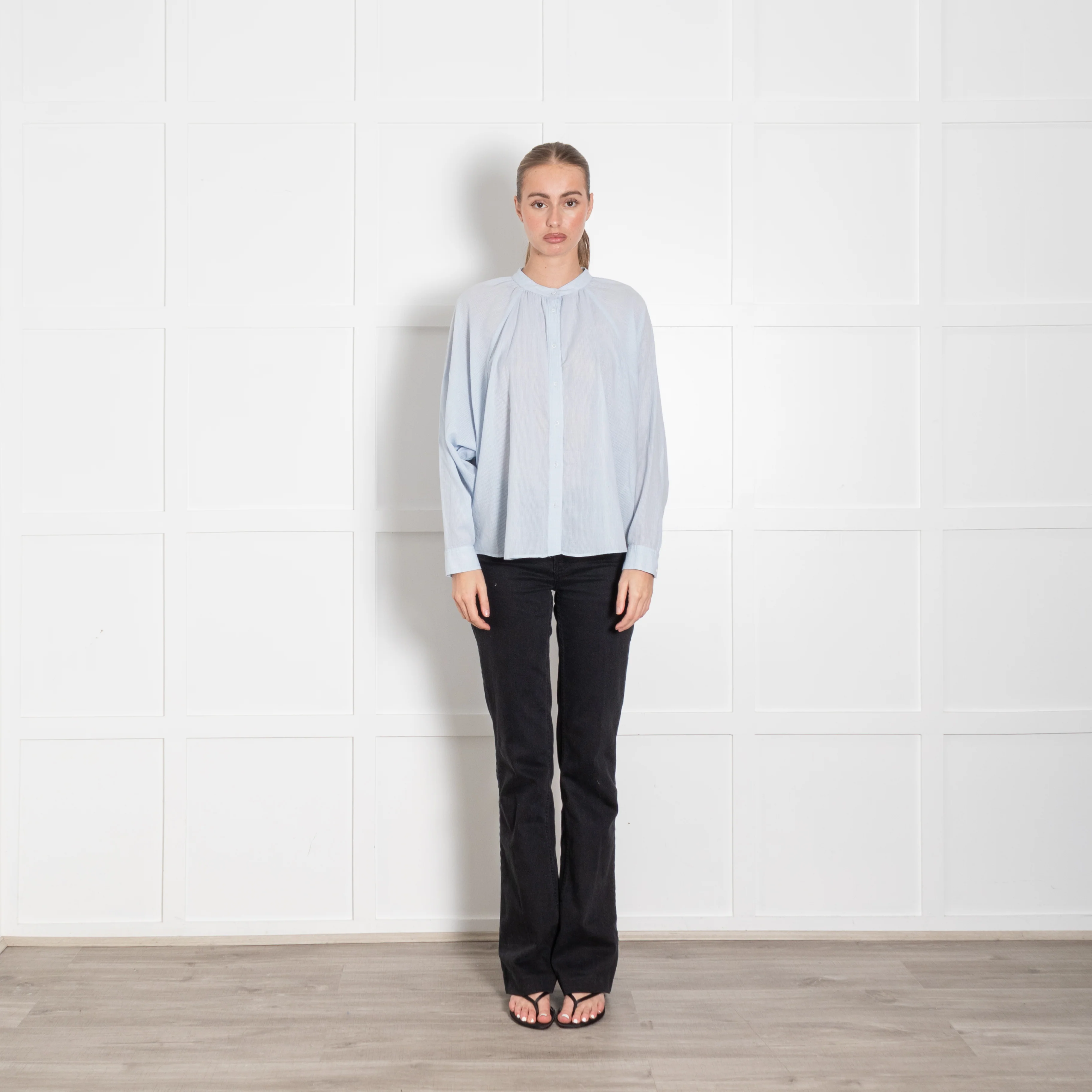 Sacrecoeur Light Blue Textured Fabric Cotton Shirt