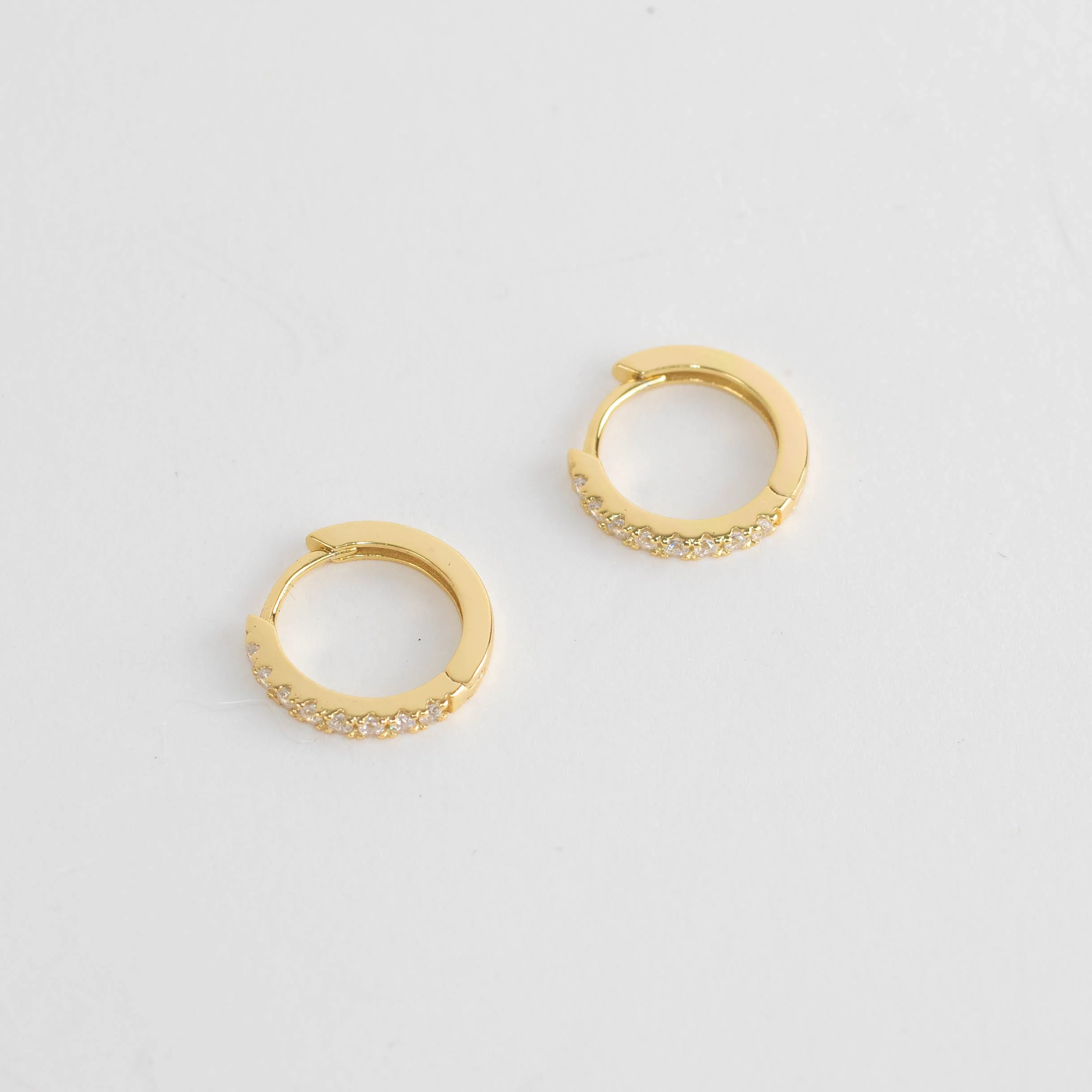 Sahira Gold Vermeil Pave Mini Huggies