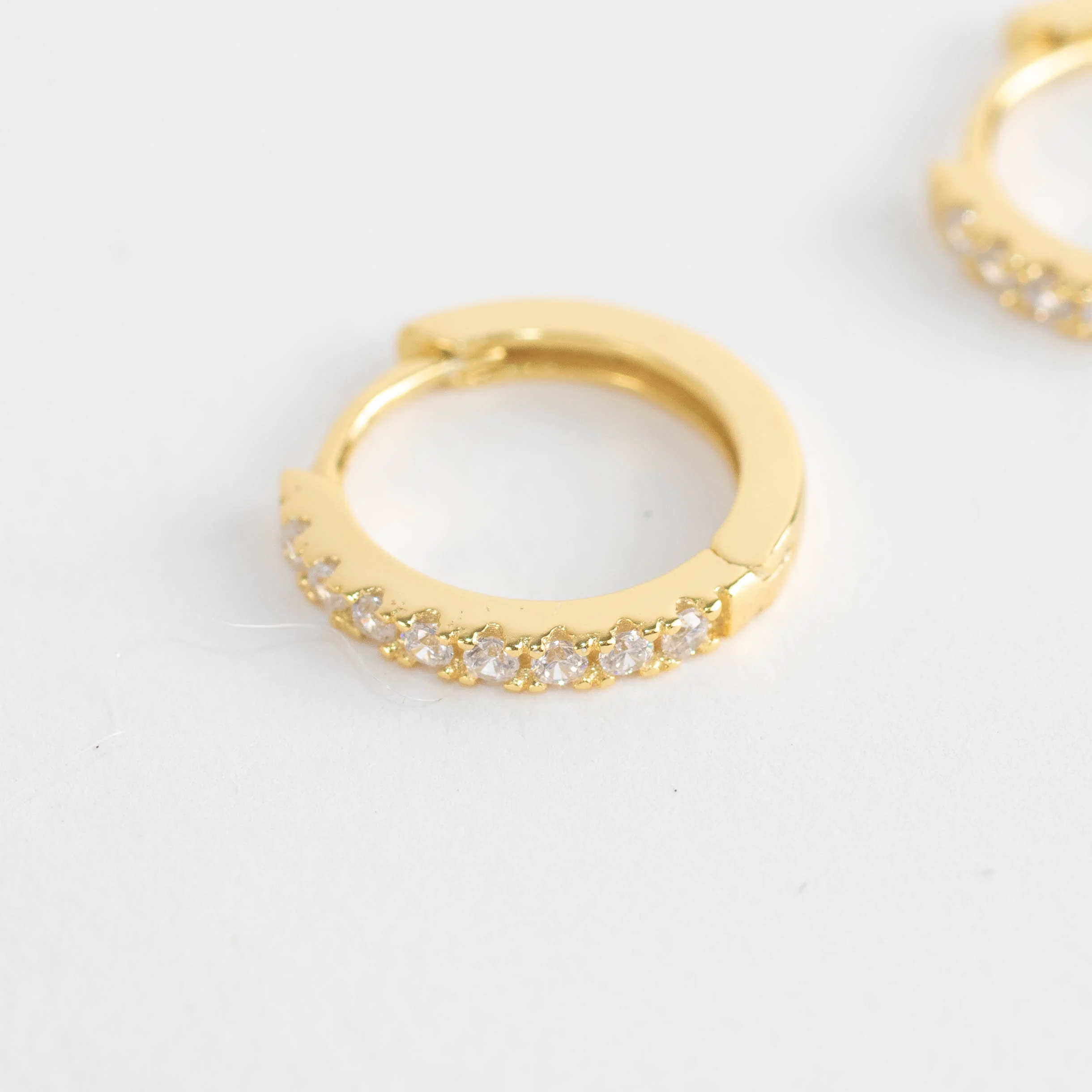Sahira Gold Vermeil Pave Mini Huggies - Image 2
