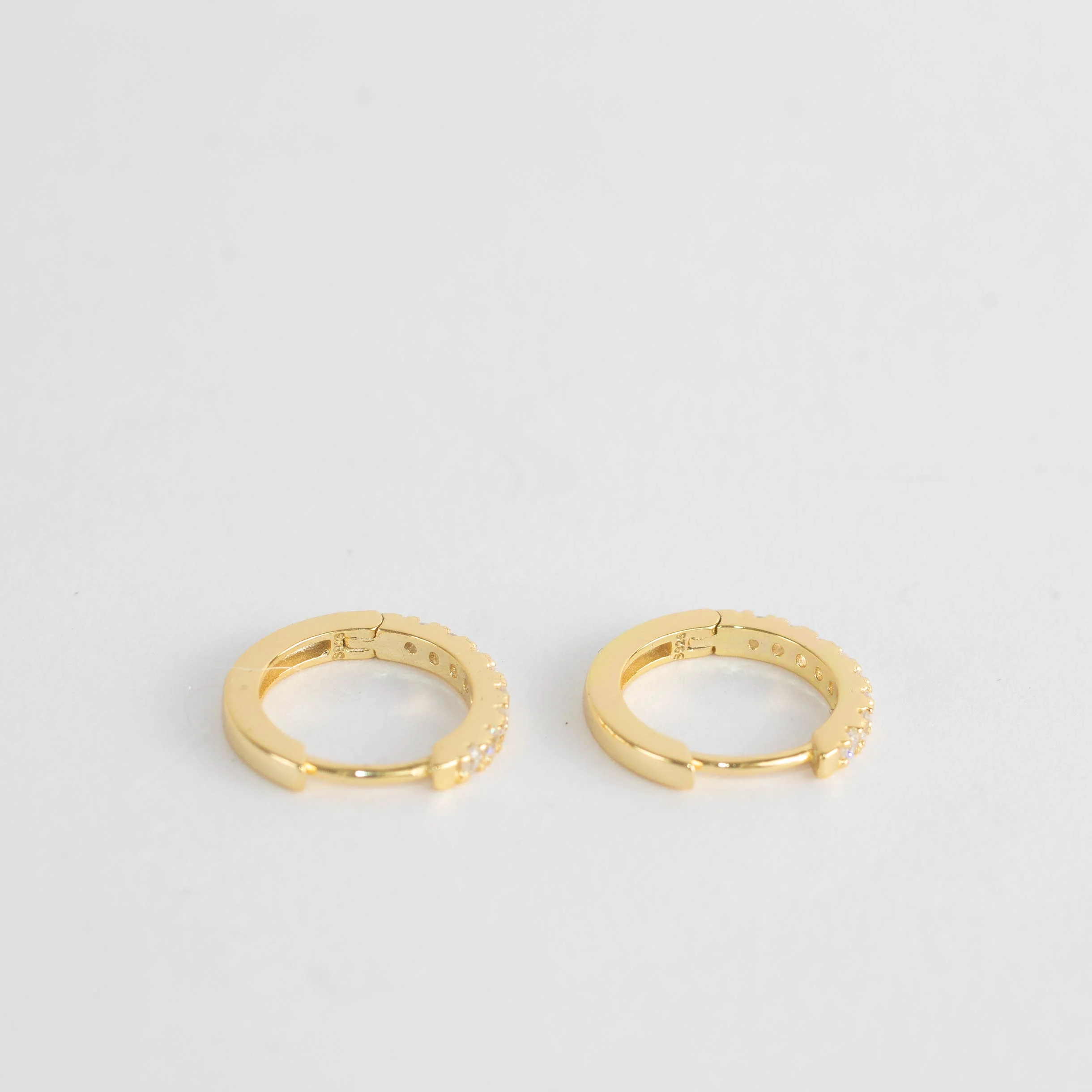 Sahira Gold Vermeil Pave Mini Huggies - Image 6