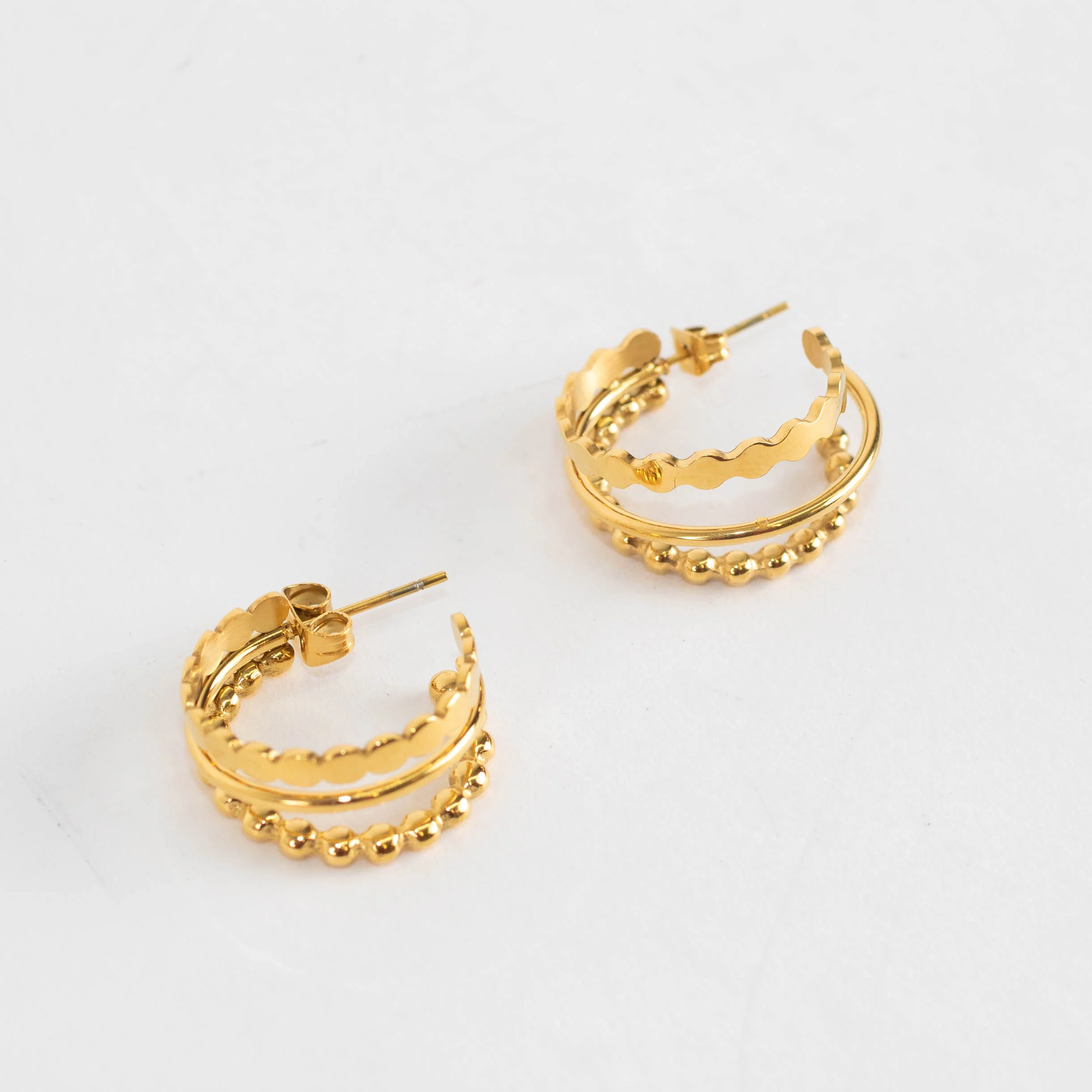 Sahira Gold Sienna Tri Hoop - Image 3