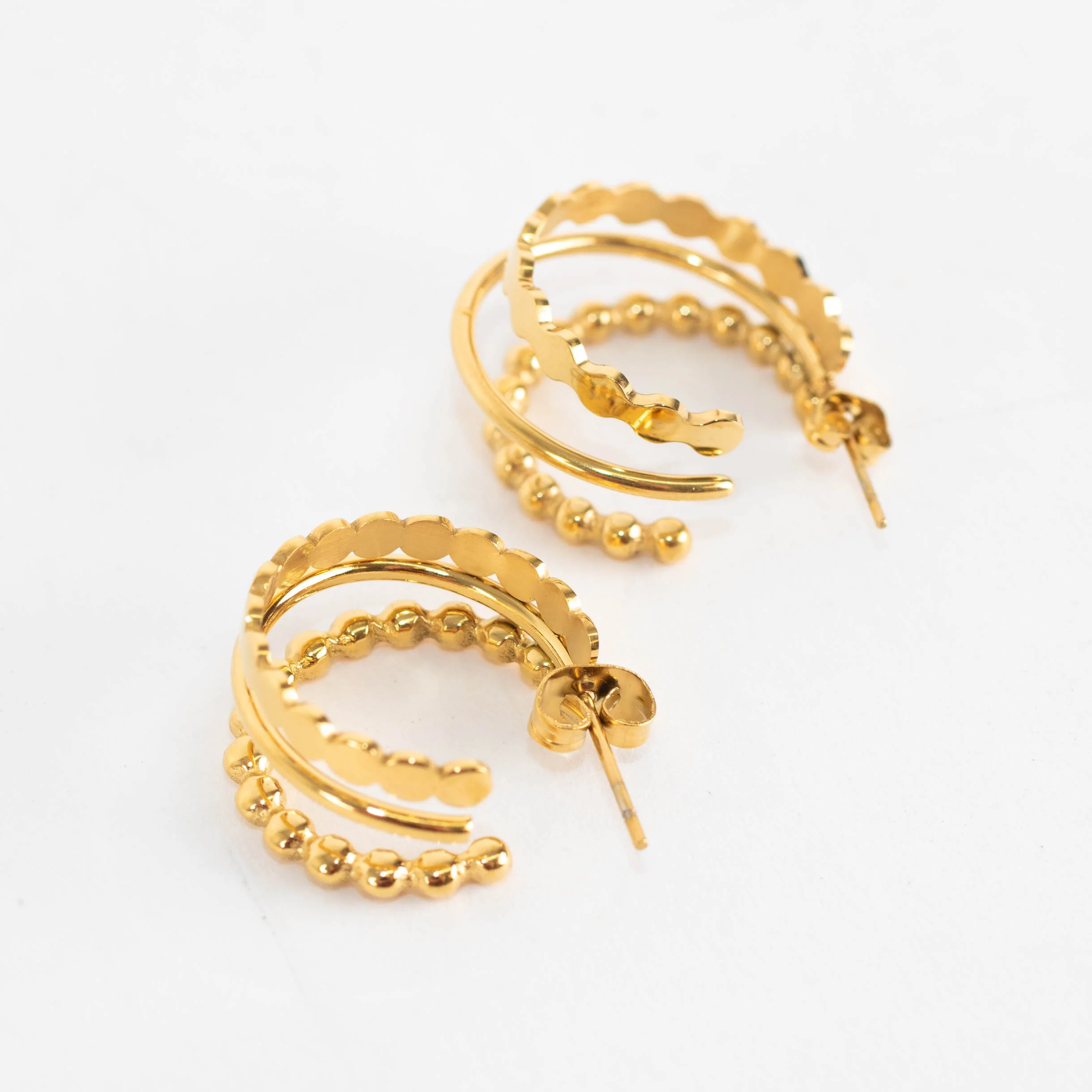 Sahira Gold Sienna Tri Hoop - Image 4