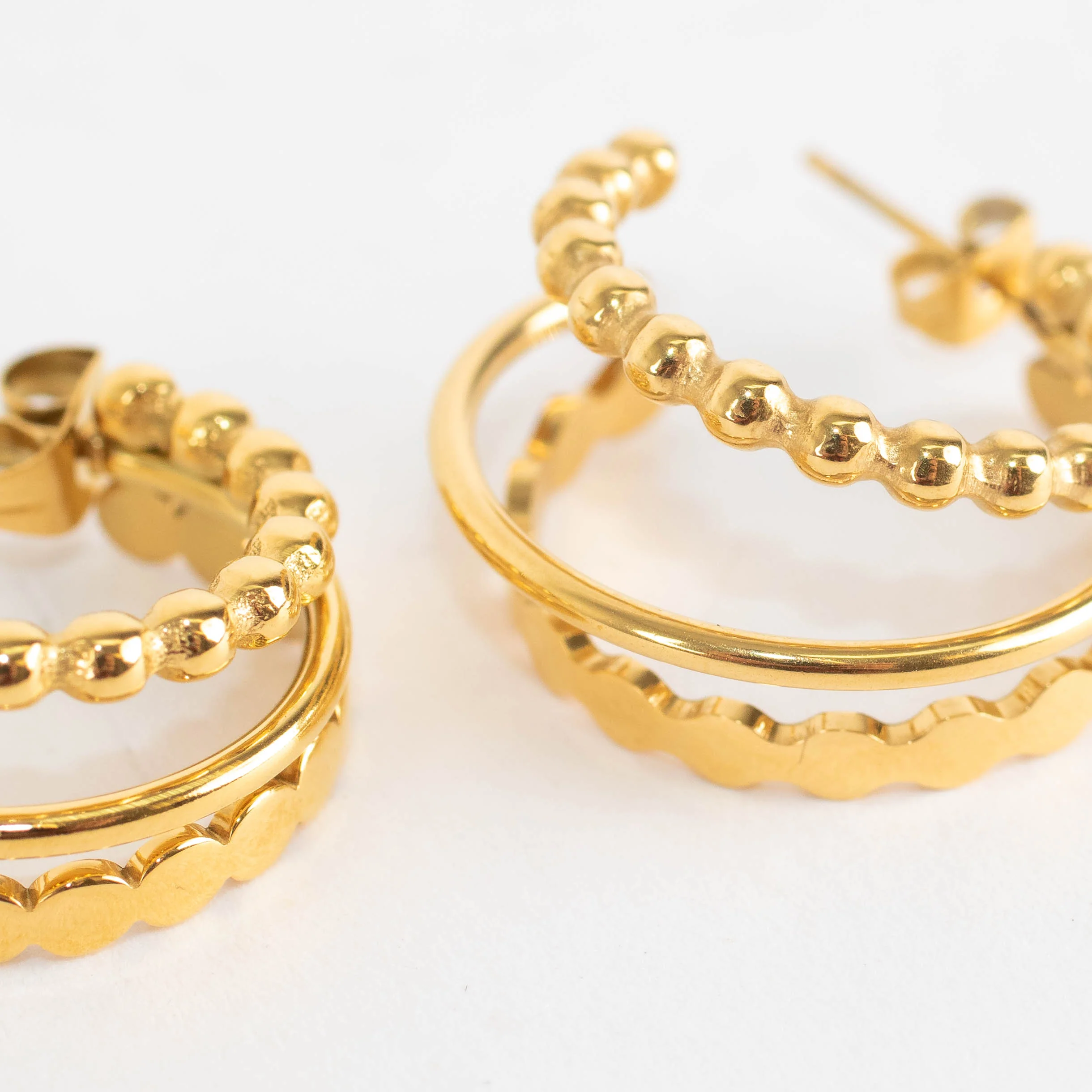 Sahira Gold Sienna Tri Hoop - Image 6