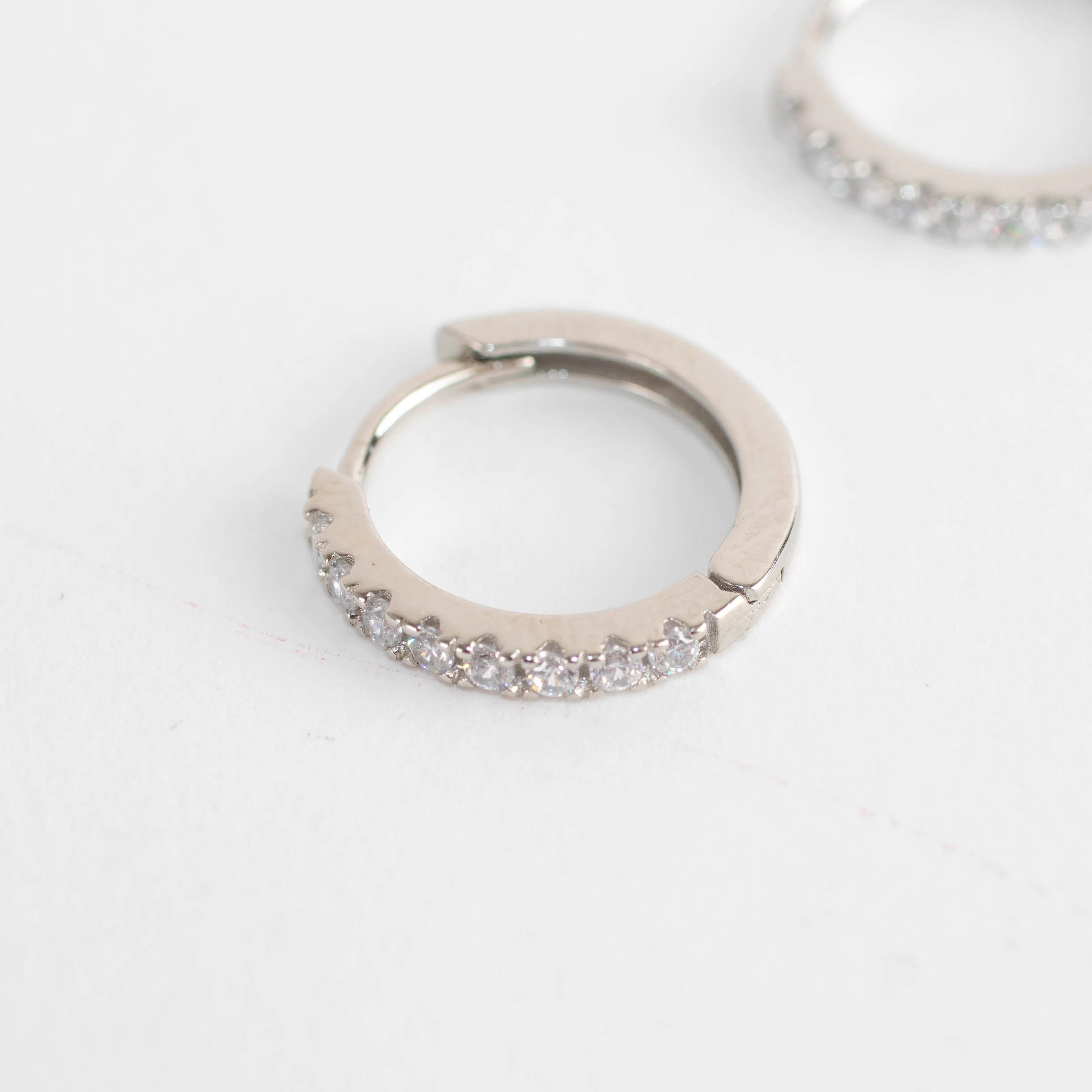 Sahira Silver Mini Pave Huggie - Image 2