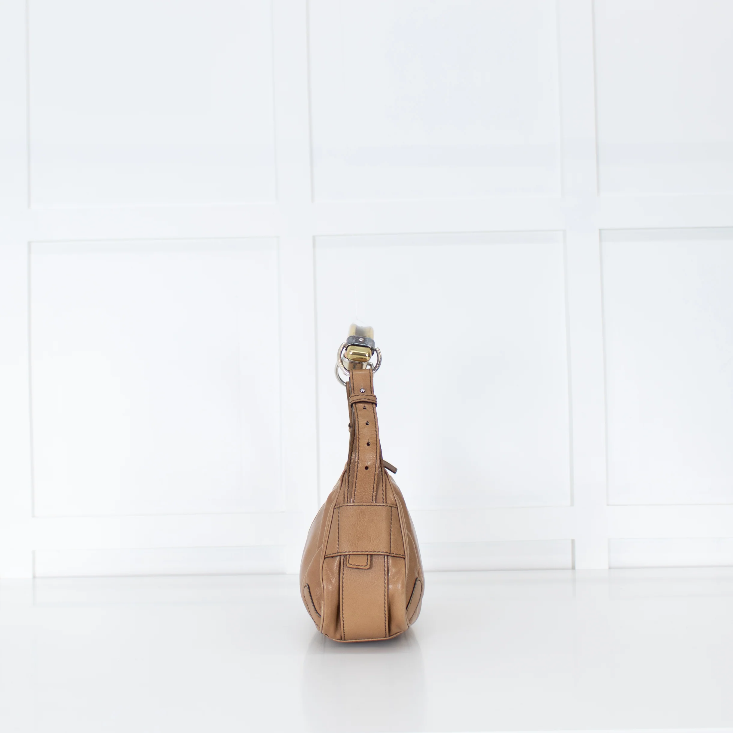 Saint Laurent Beige Mombasa Metal Handle Small Bag - Image 5