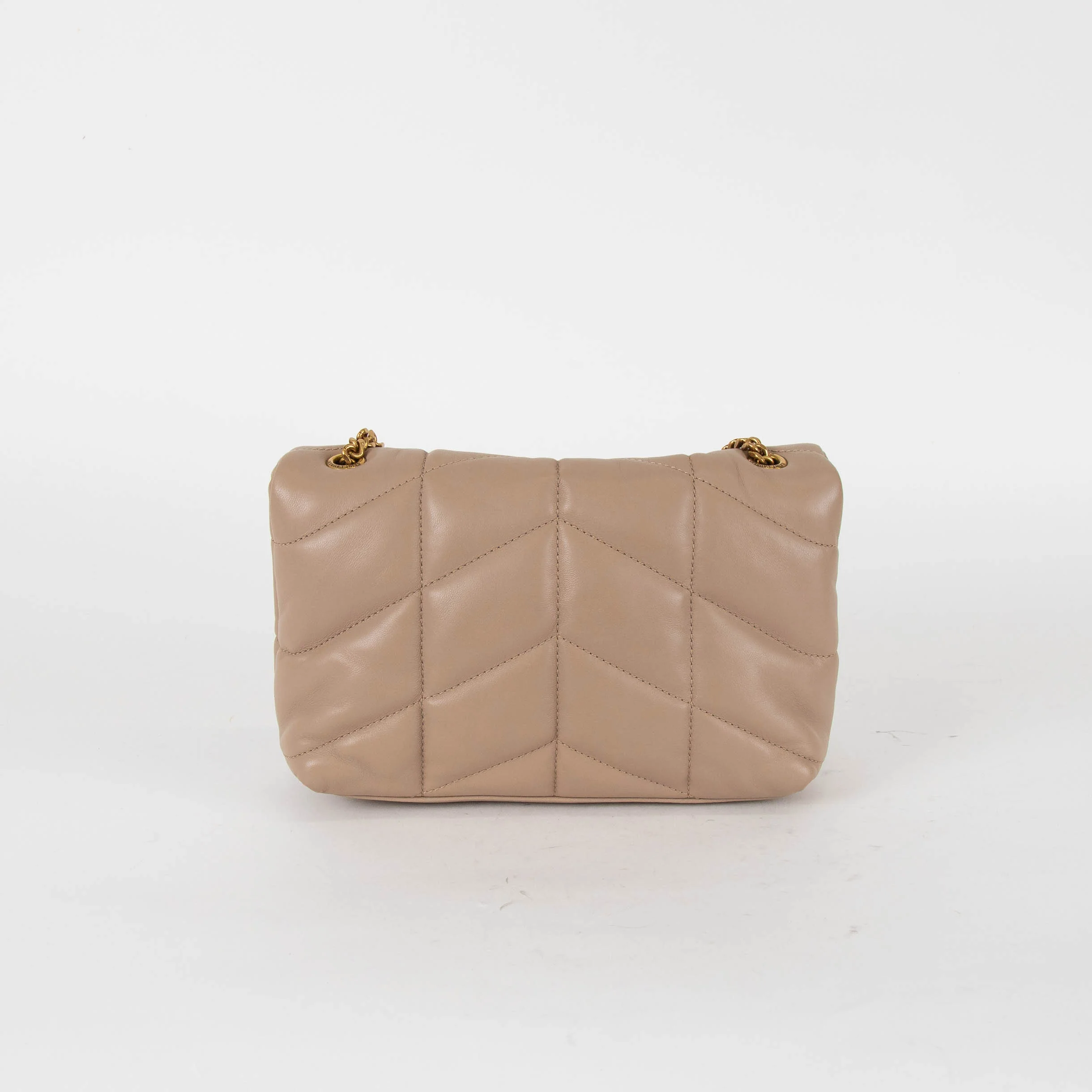 Saint Laurent Beige Quilted LouLou Puffer Bag - Image 5