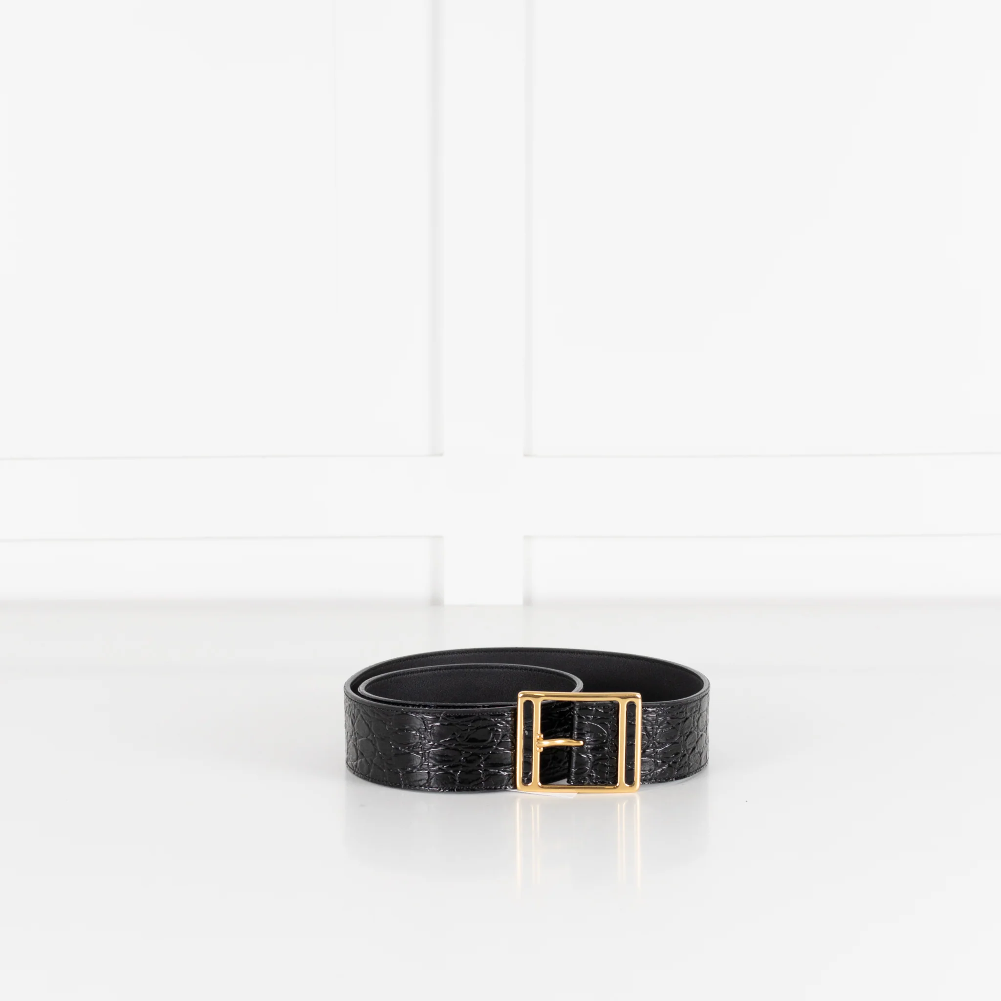 Saint Laurent Black Croc Belt - Image 2