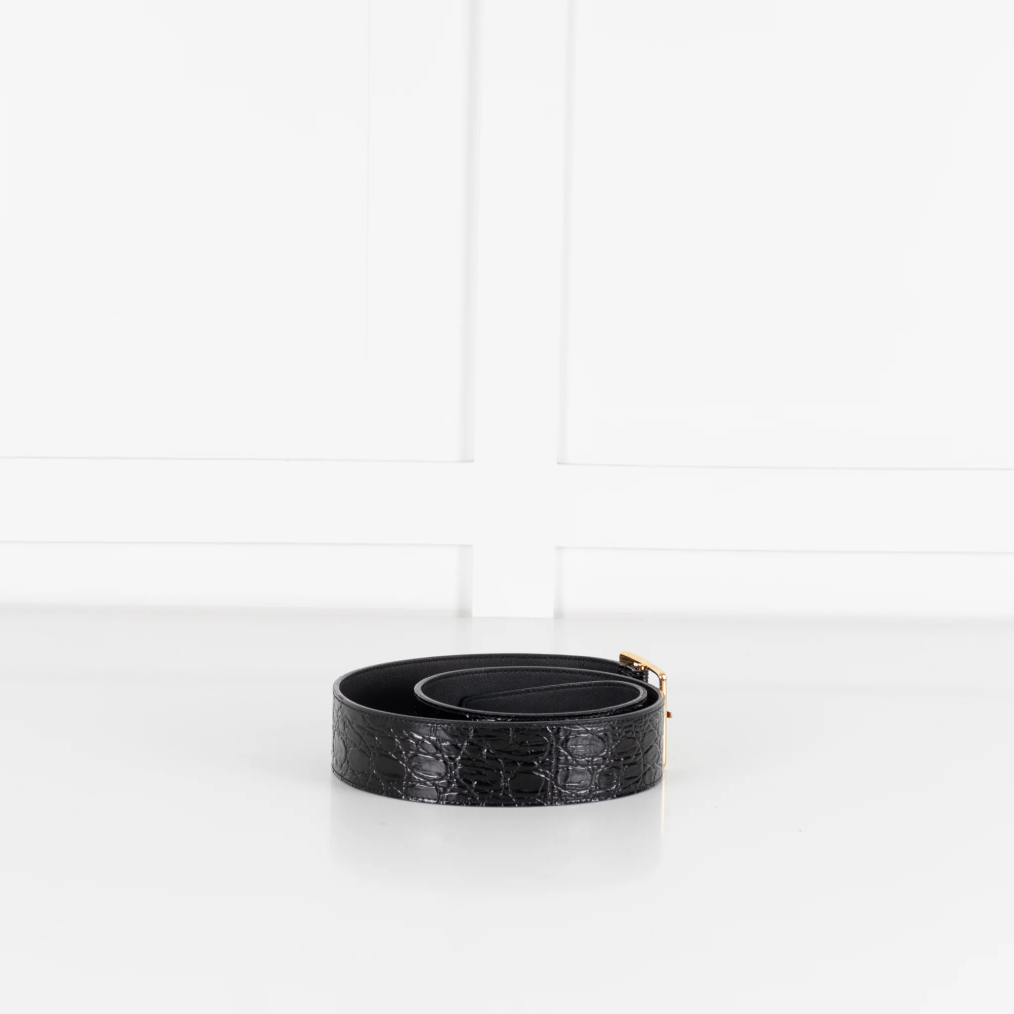 Saint Laurent Black Croc Belt - Image 3