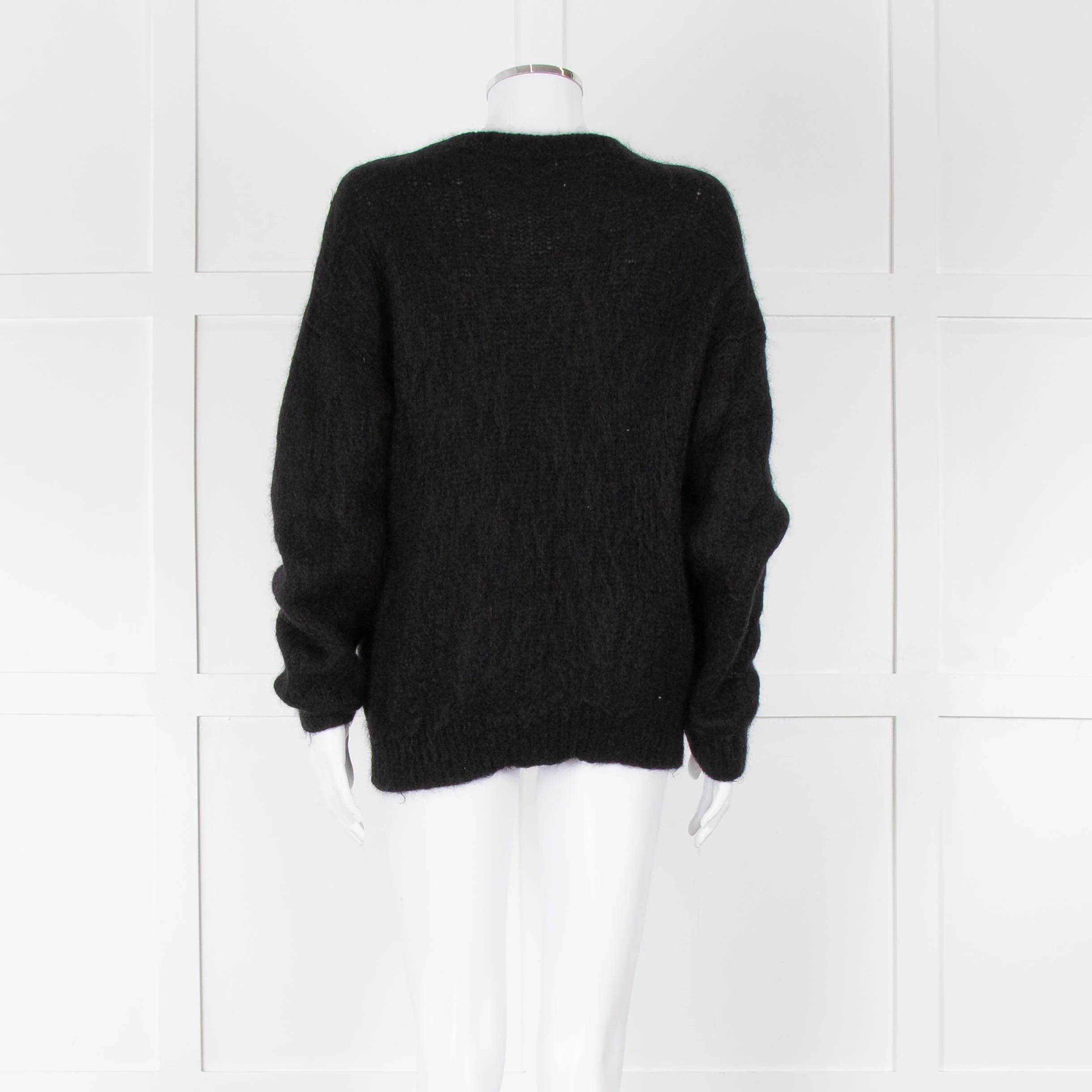 Saint Laurent Black Mohair'Saint Laurent' Motif Jumper - Image 4