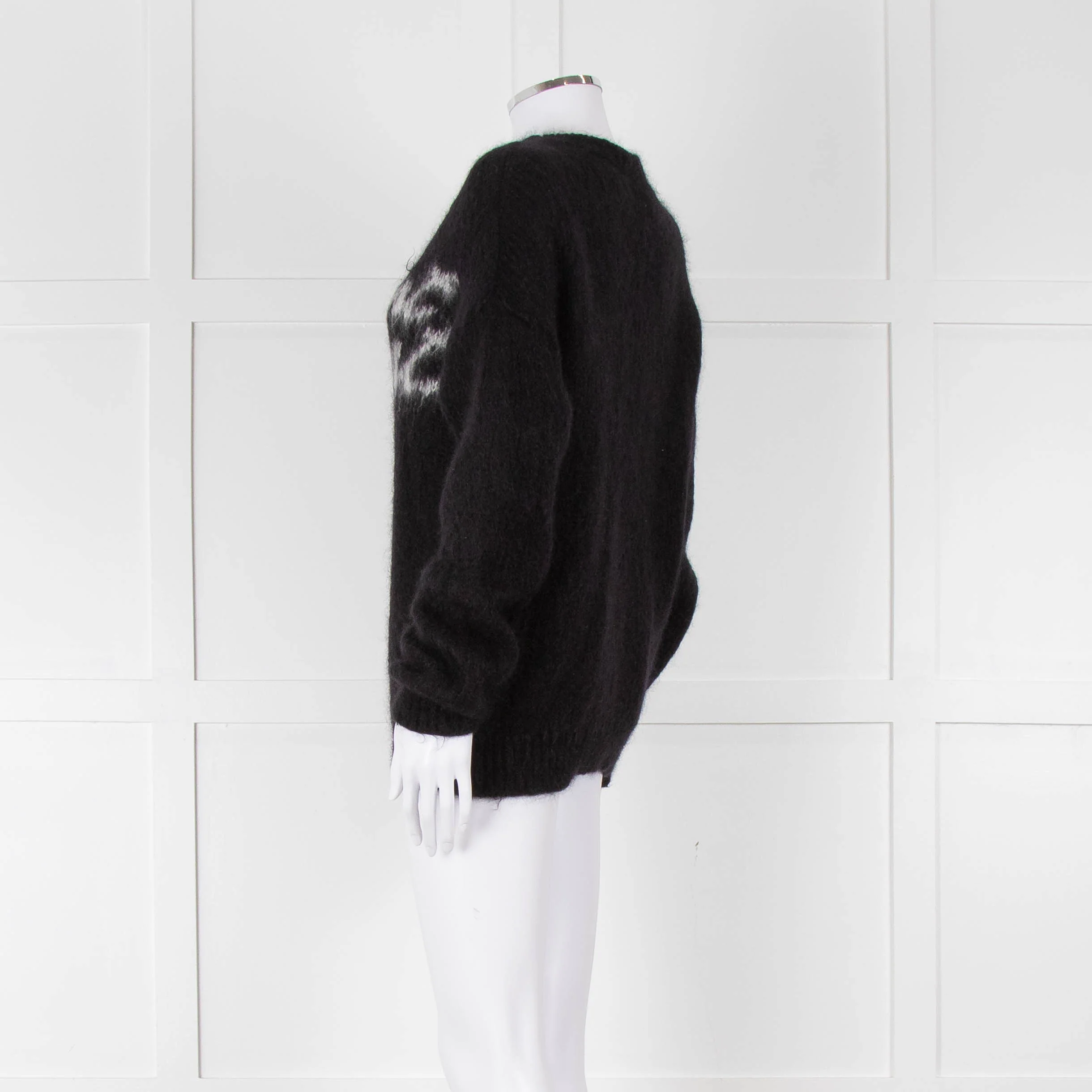 Saint Laurent Black Mohair'Saint Laurent' Motif Jumper - Image 5