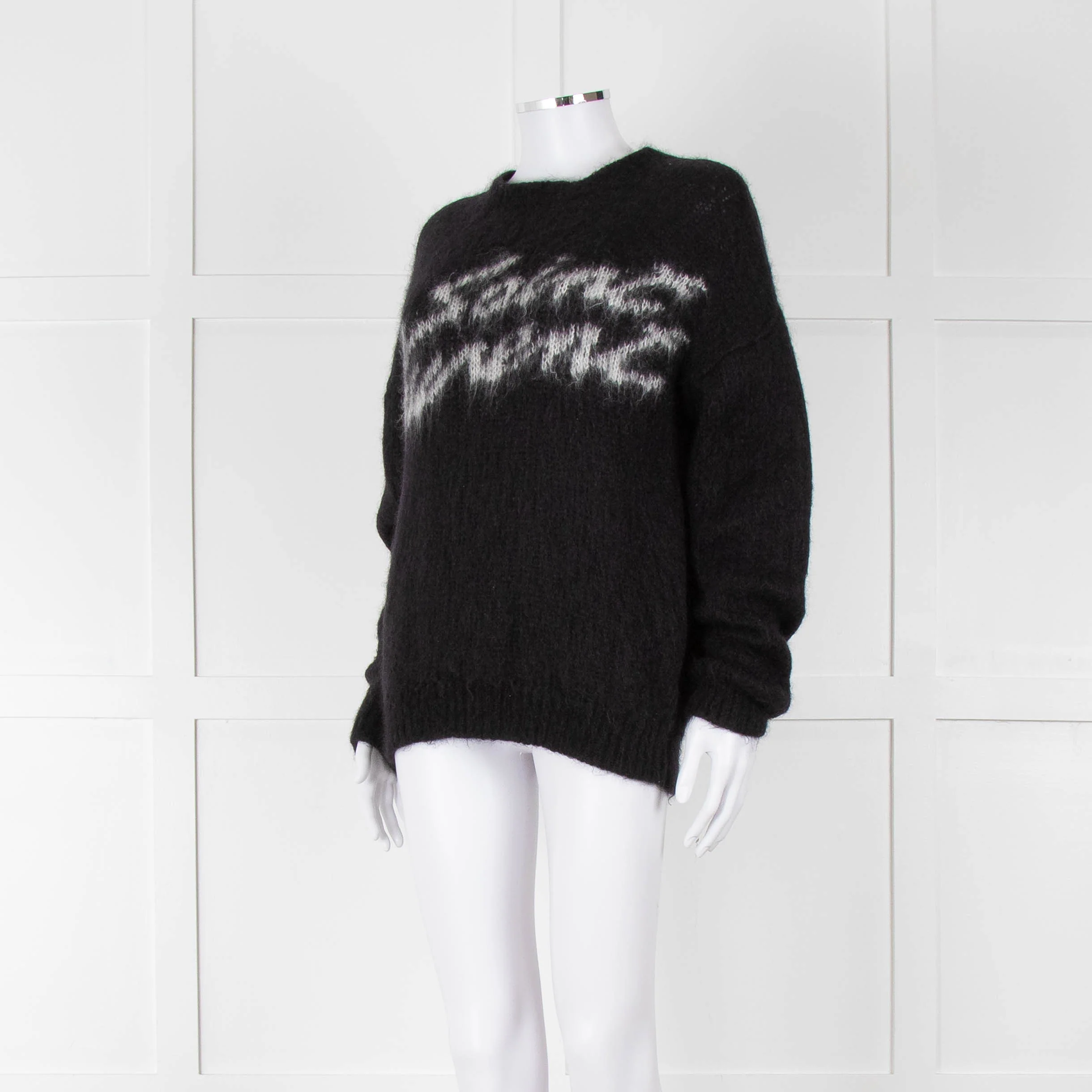 Saint Laurent Black Mohair'Saint Laurent' Motif Jumper - Image 7