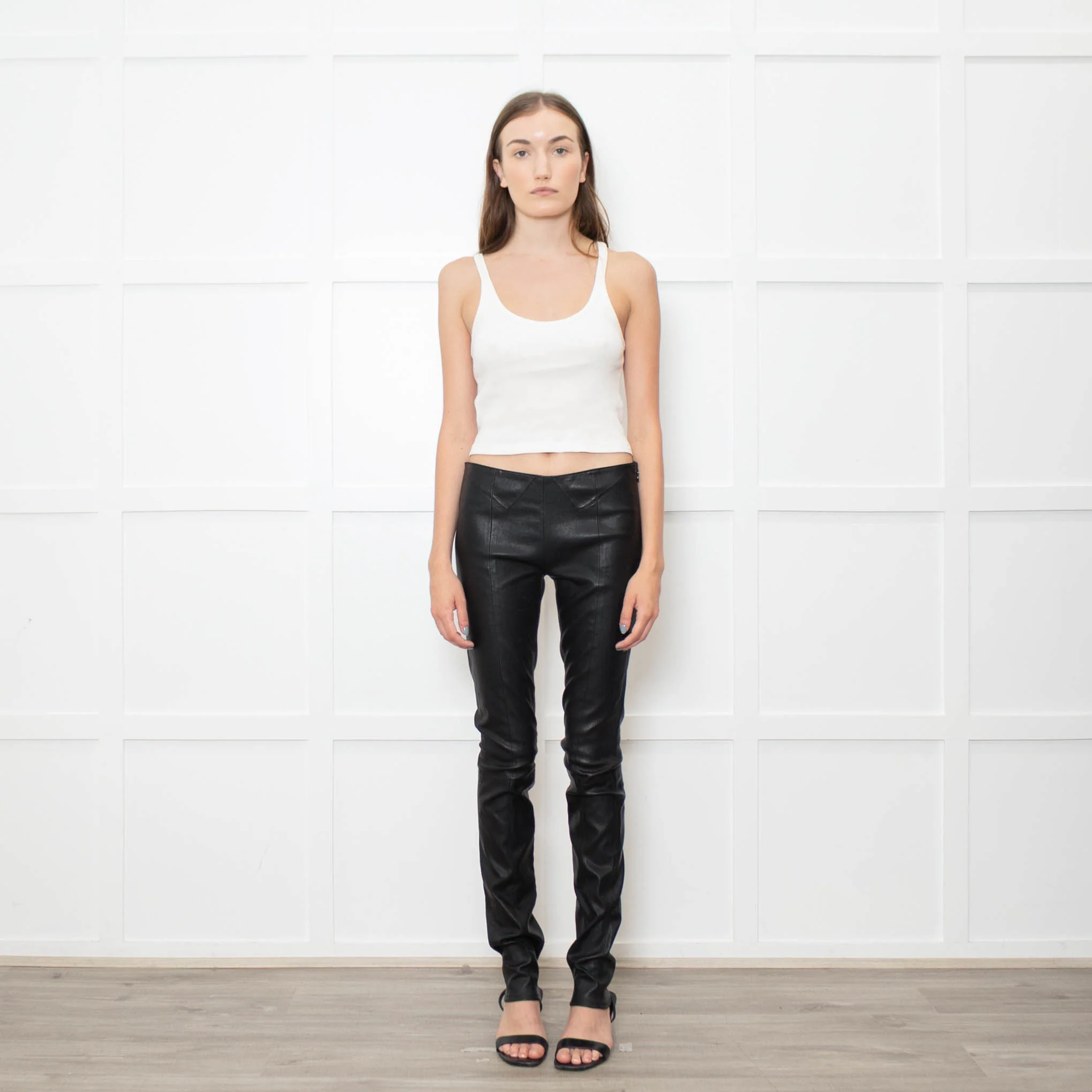 Saint Laurent Black Stretchy Leather Trousers