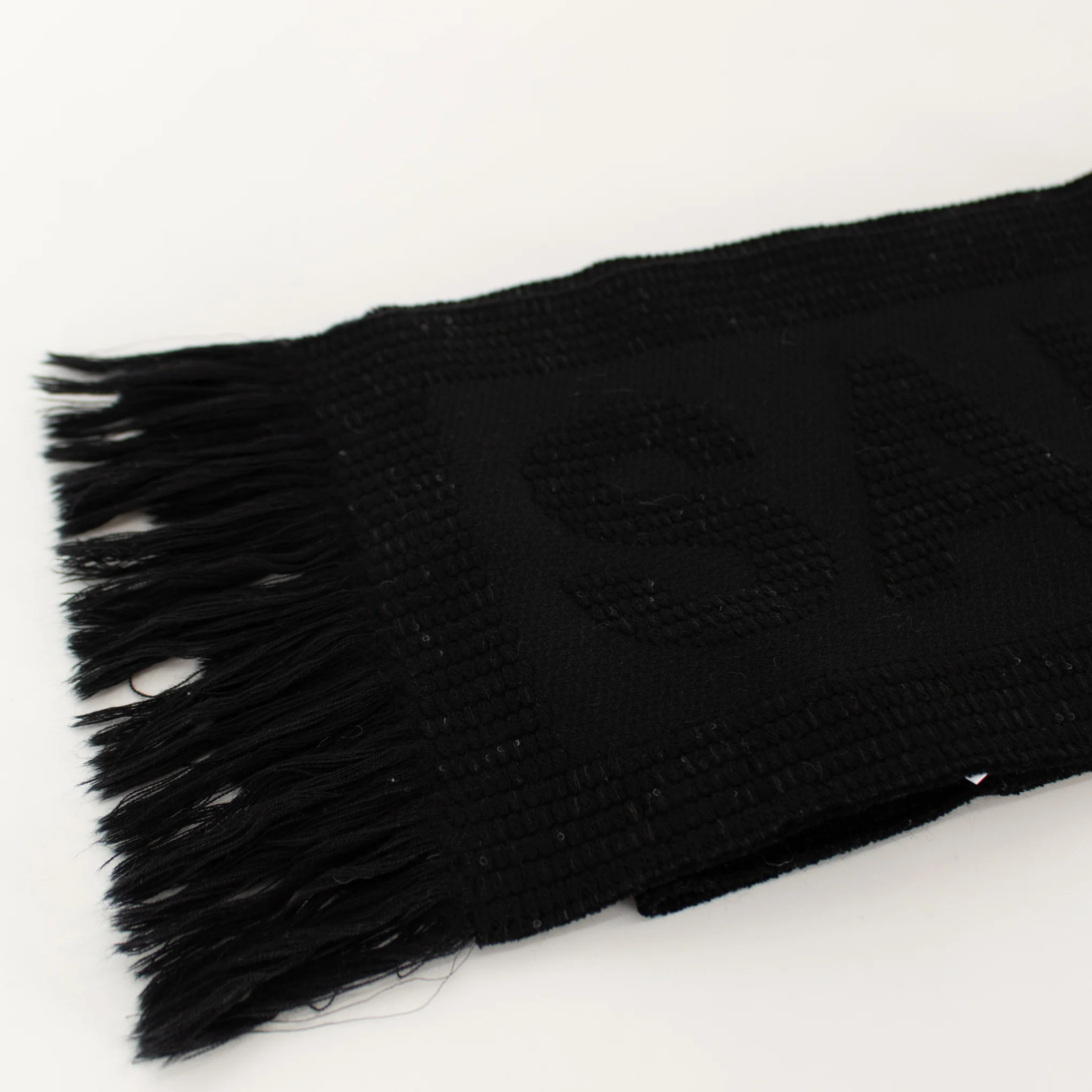 Saint Laurent Fringed Scarf With Logo interwoven - Image 3