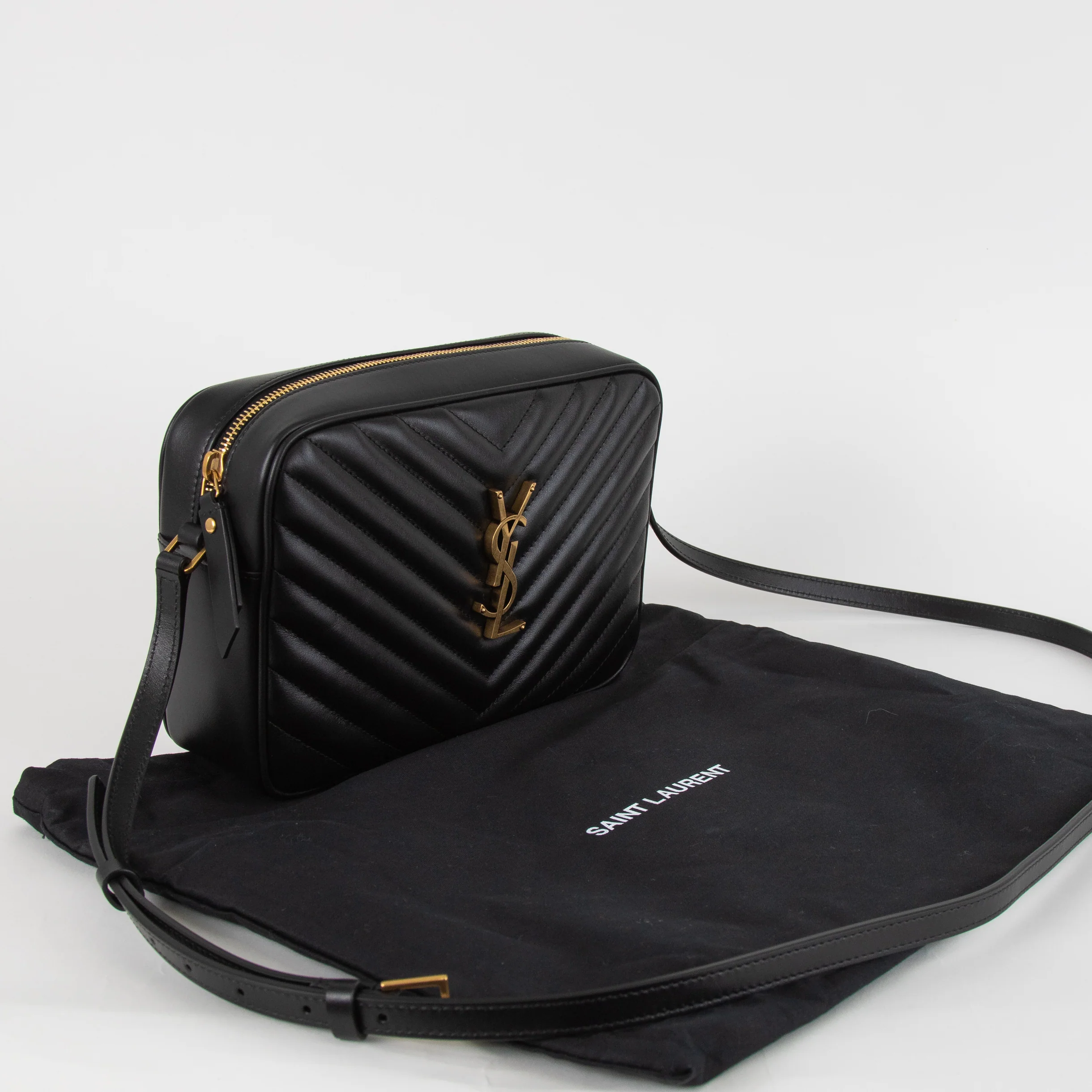 Saint Laurent Black Quilted Lou Camera Bag - Image 3