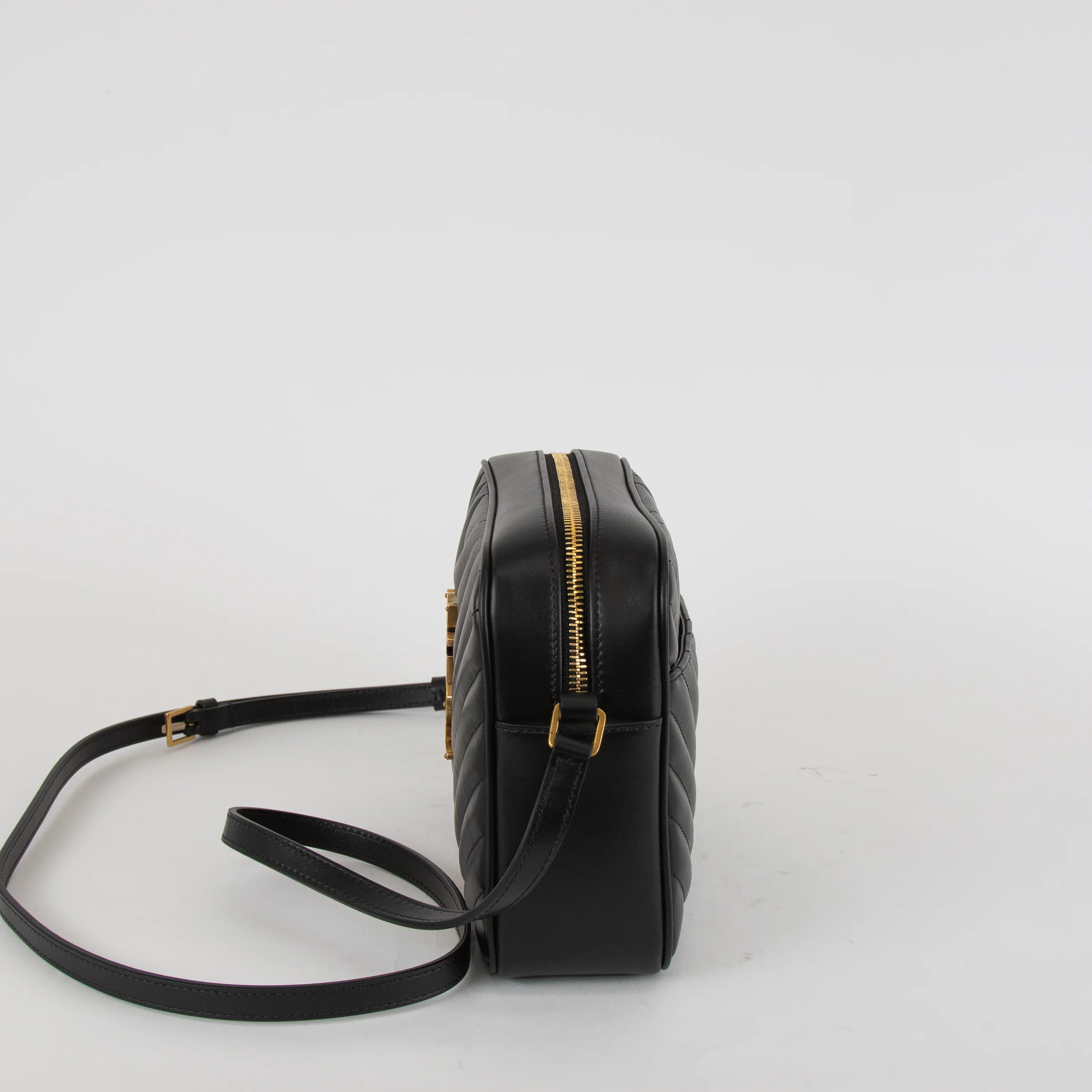 Saint Laurent Black Quilted Lou Camera Bag - Image 7