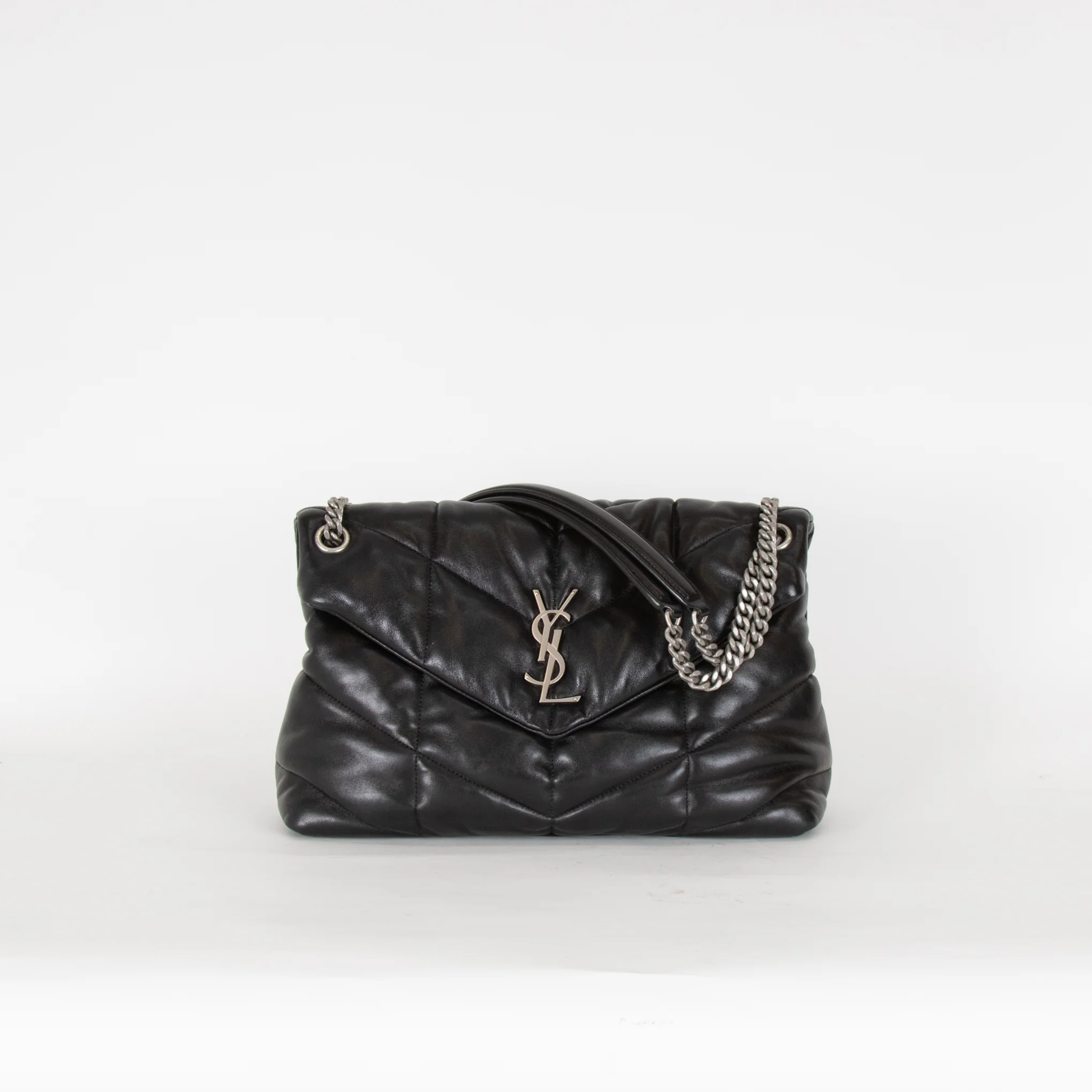 Saint Laurent Medium Black Puffer Qulited Bag - Image 3