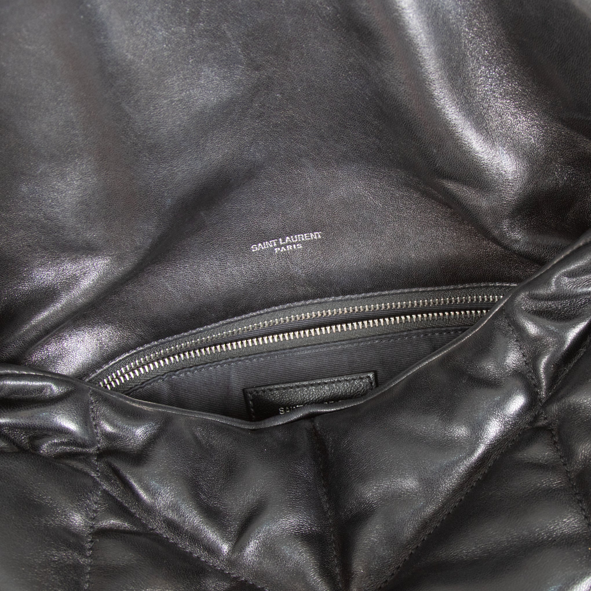 Saint Laurent Medium Black Puffer Qulited Bag - Image 9