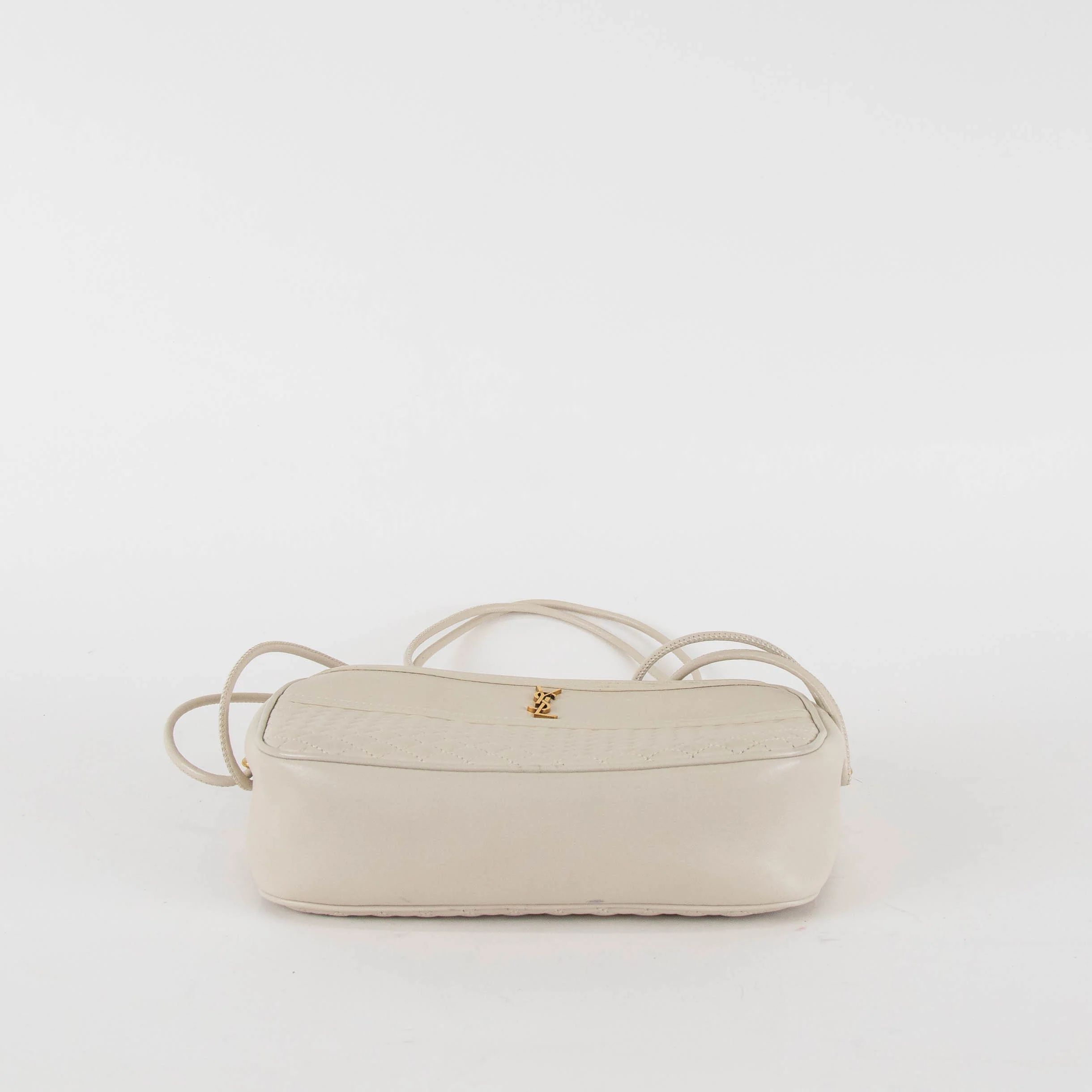 Saint Laurent Off White Quilted Victoire Crossbody Bag - Image 7