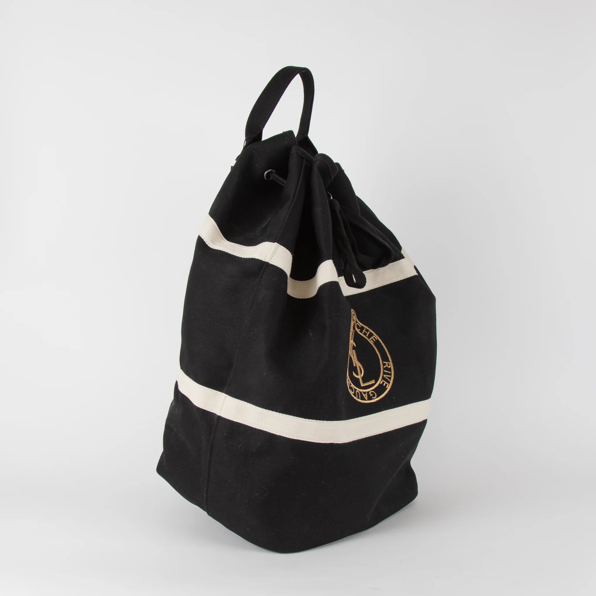 Saint Laurent YSL Rive Gauche Embroidered Bucket Bag - Image 3