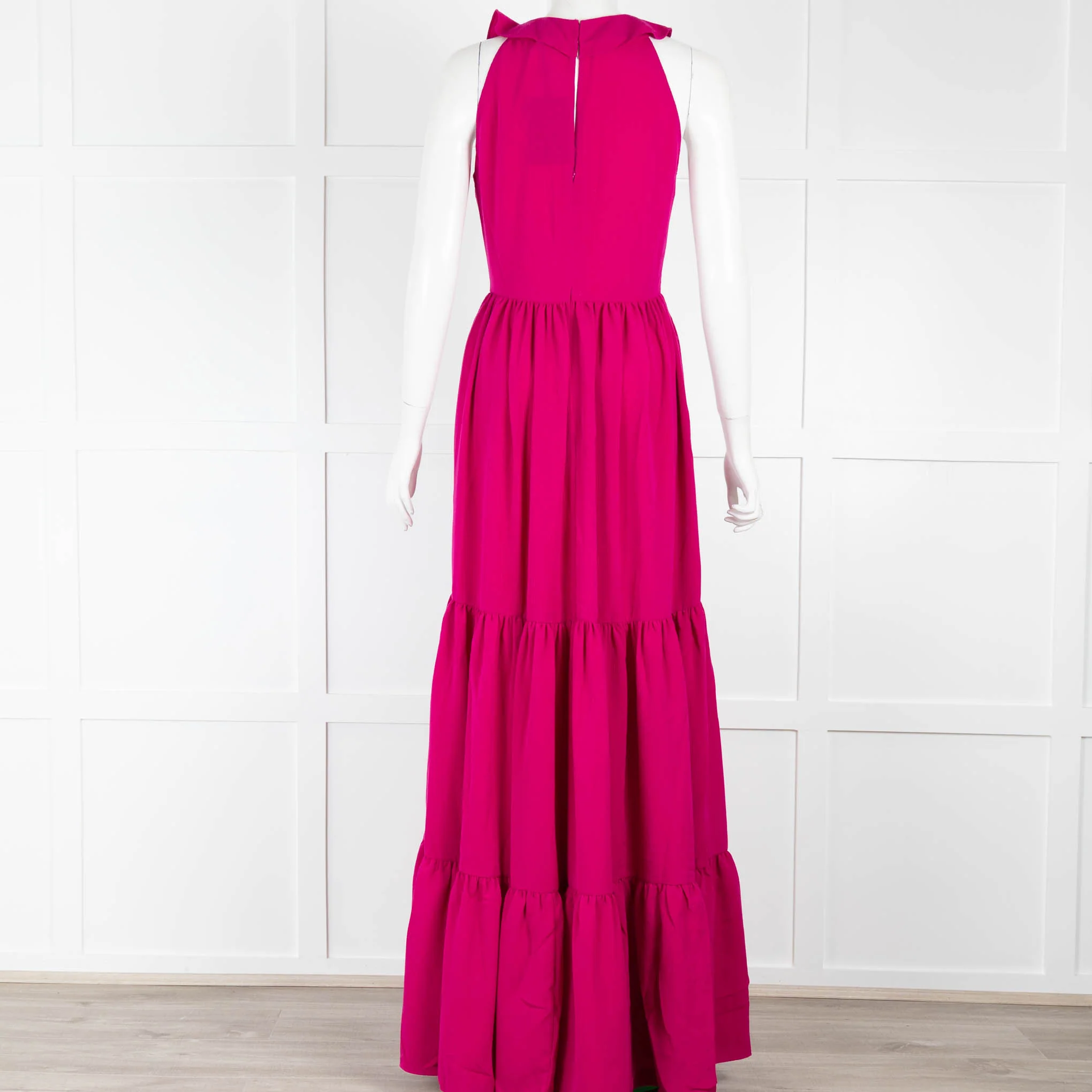 Saloni Fuchsia Tiered  Sleeveless Maxi Dress - Image 3