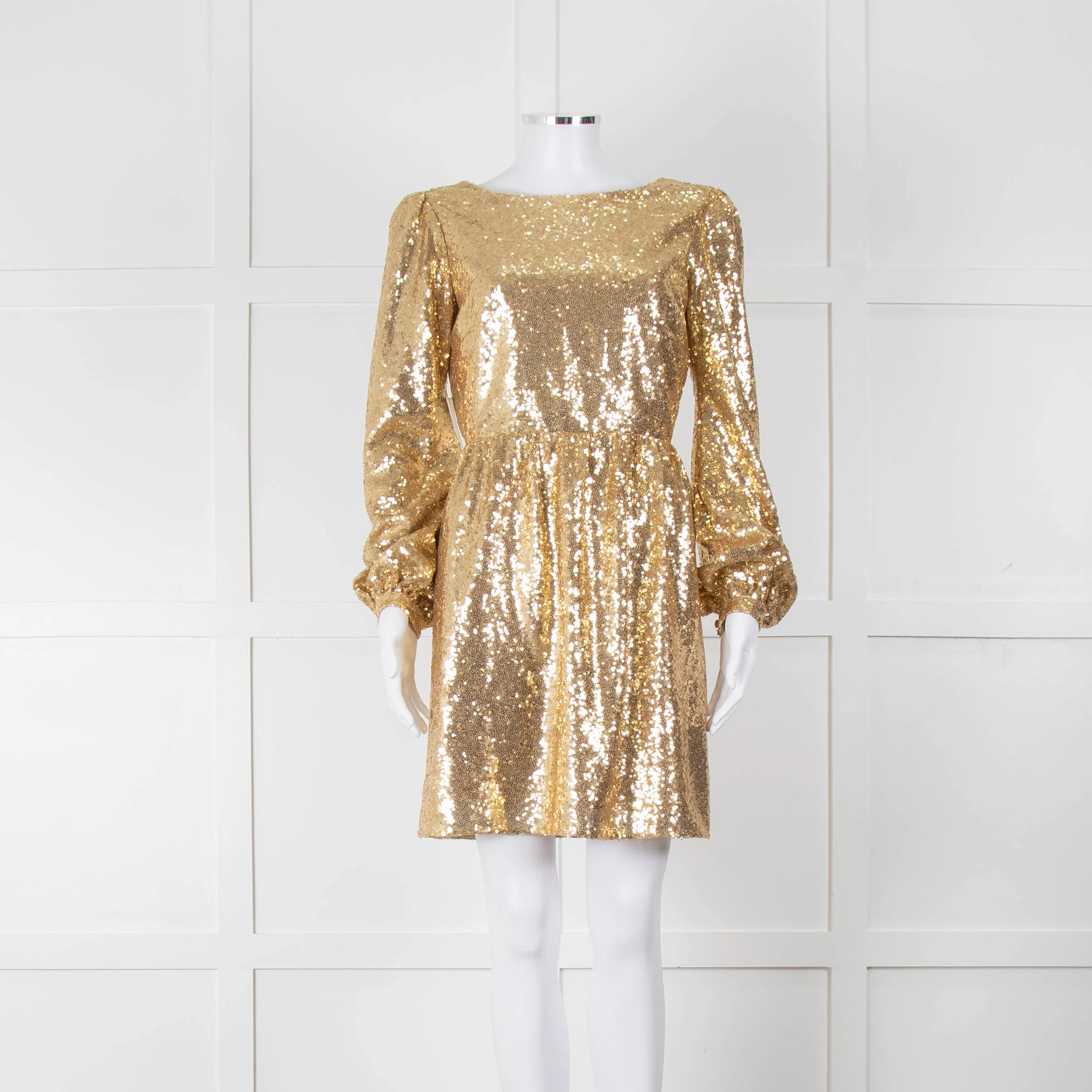 Saloni Gold Sequin Camille Mini Dress