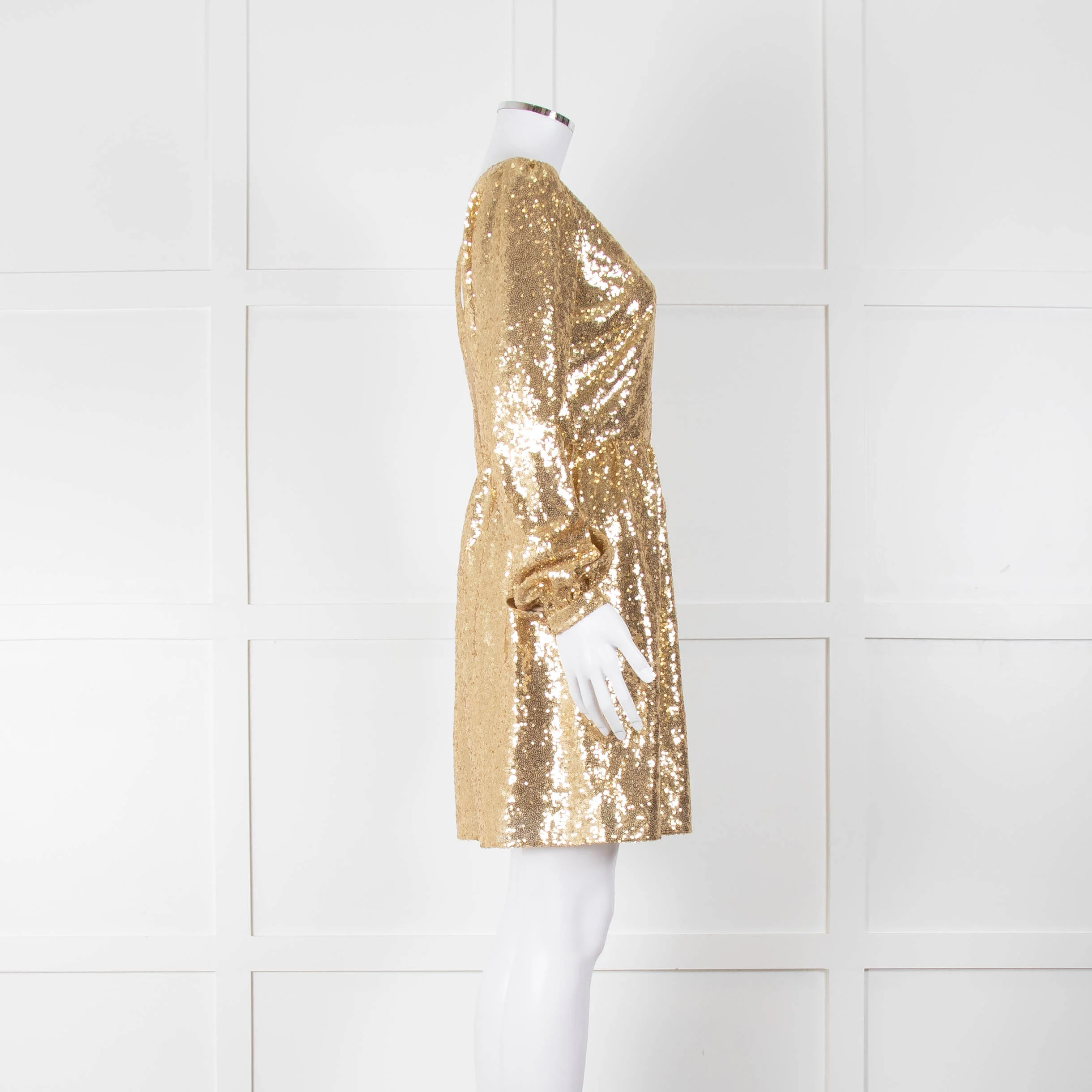 Saloni Gold Sequin Camille Mini Dress - Image 3
