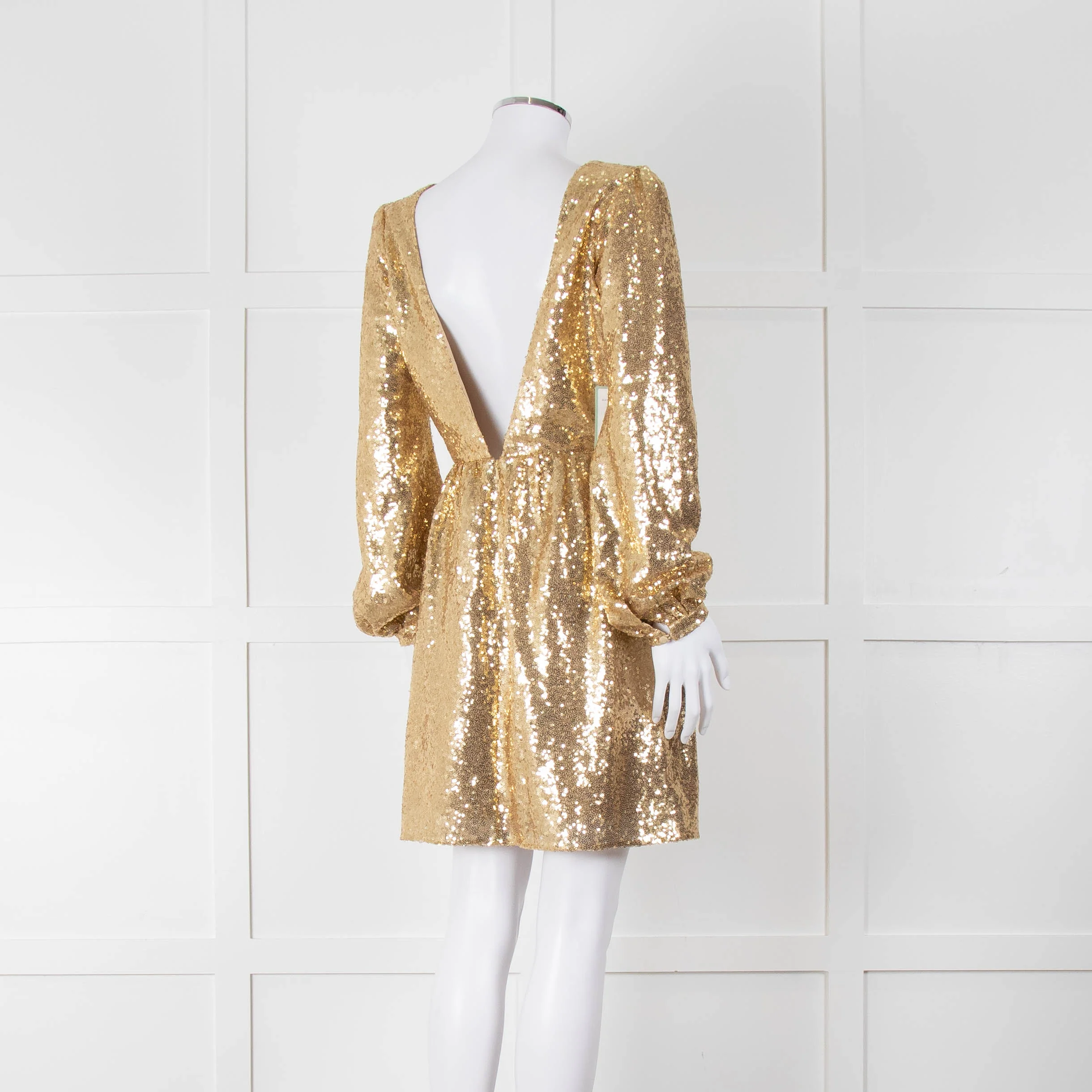 Saloni Gold Sequin Camille Mini Dress - Image 4