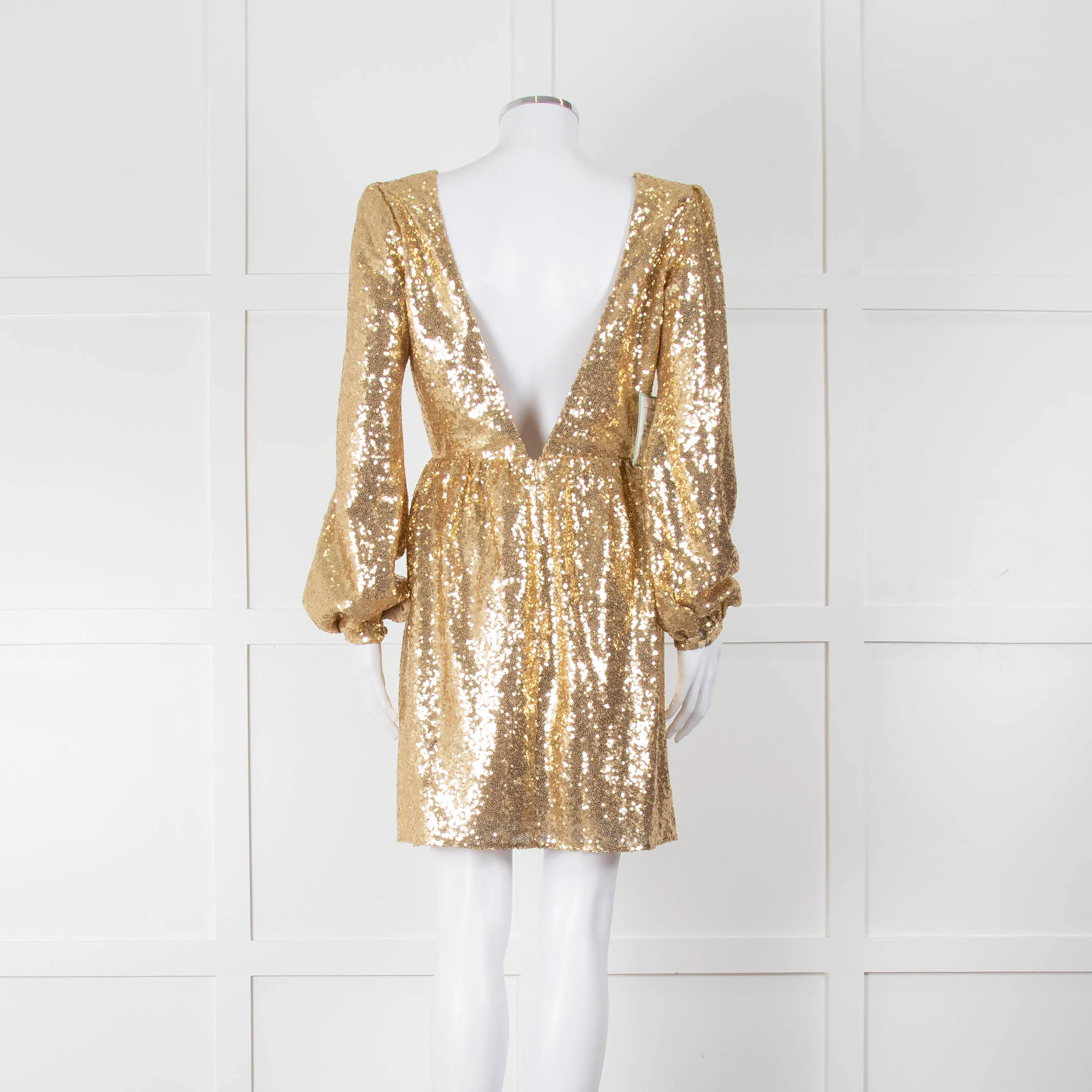 Saloni Gold Sequin Camille Mini Dress - Image 5
