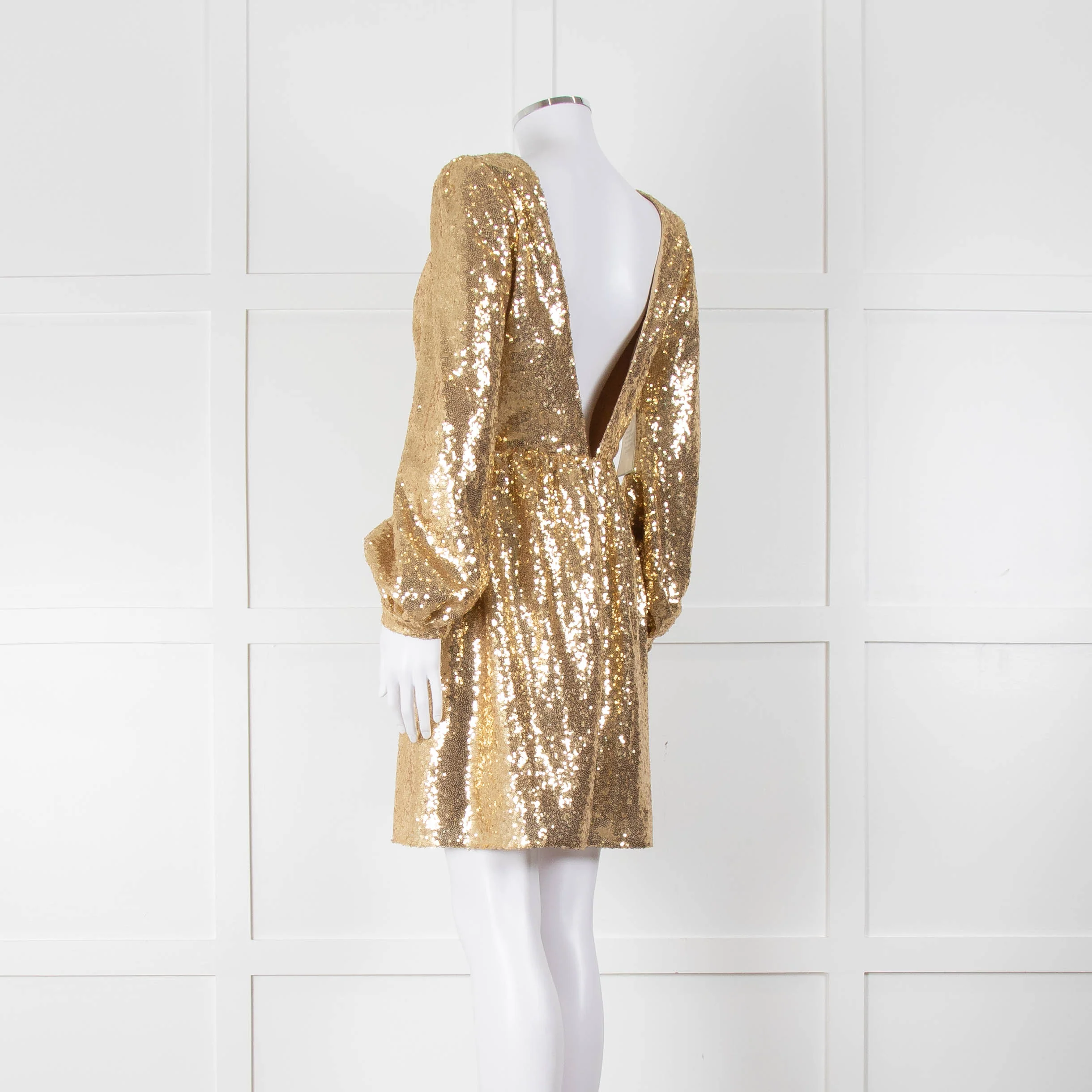 Saloni Gold Sequin Camille Mini Dress - Image 6