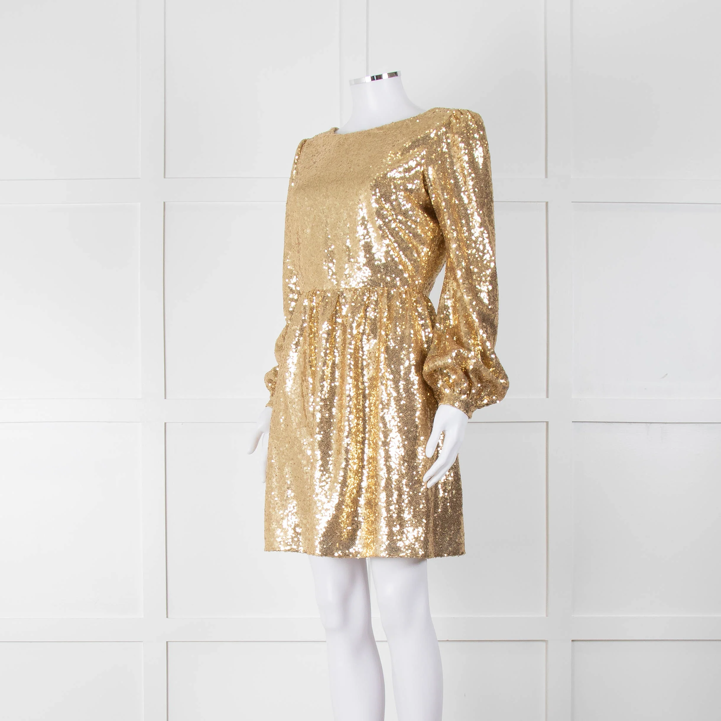 Saloni Gold Sequin Camille Mini Dress - Image 8