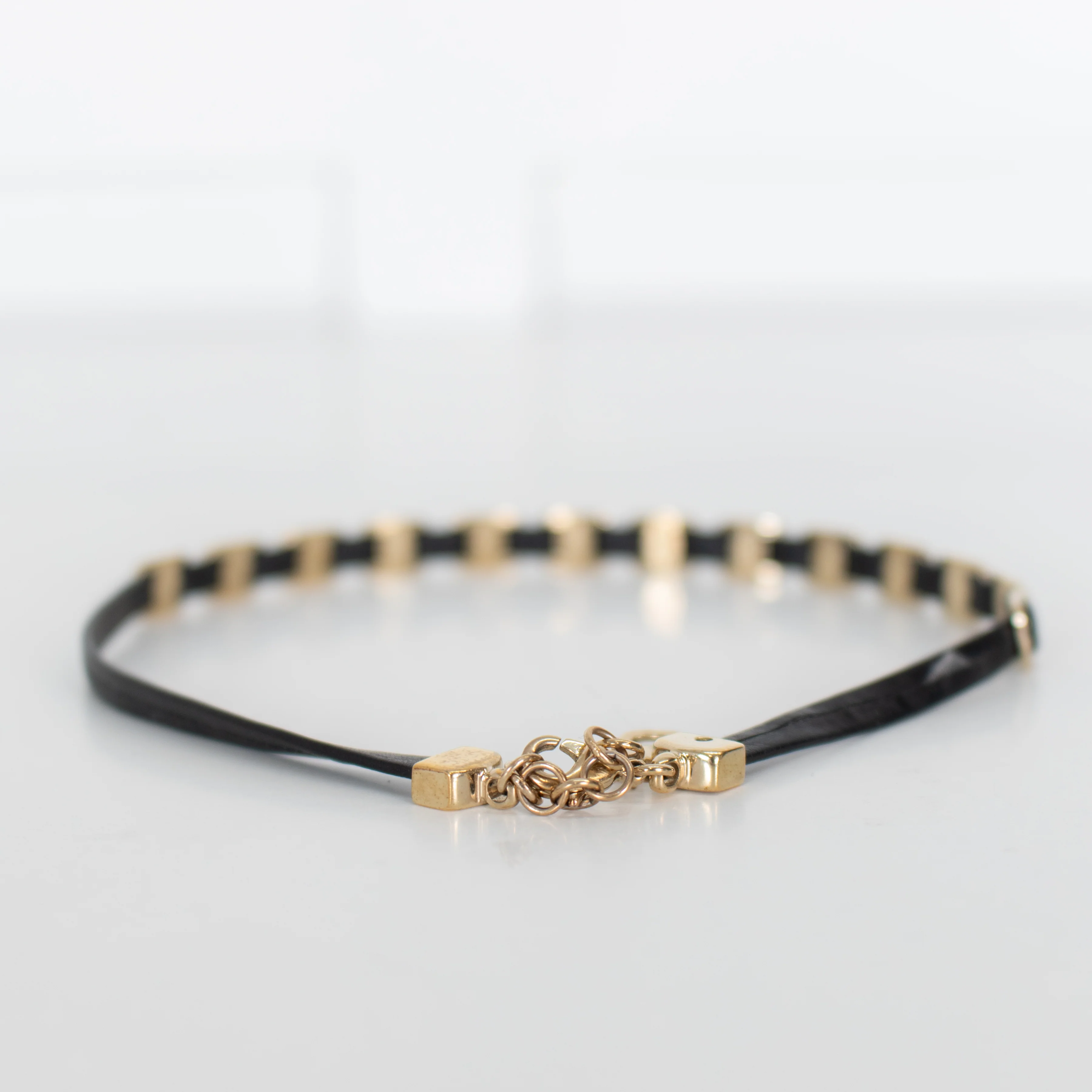 Salvatore Ferragamo Black Gold Vara Chain 2 Lotus Bracelet - Image 4